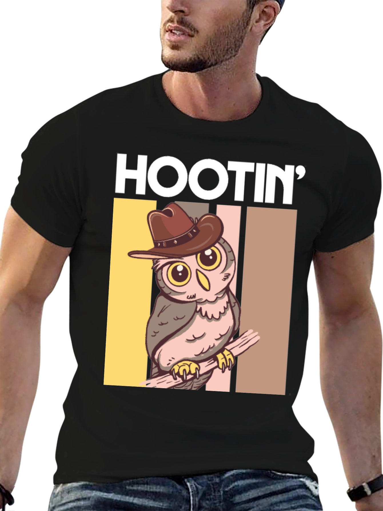 Hootin Cowboy Owl Graphic Tee