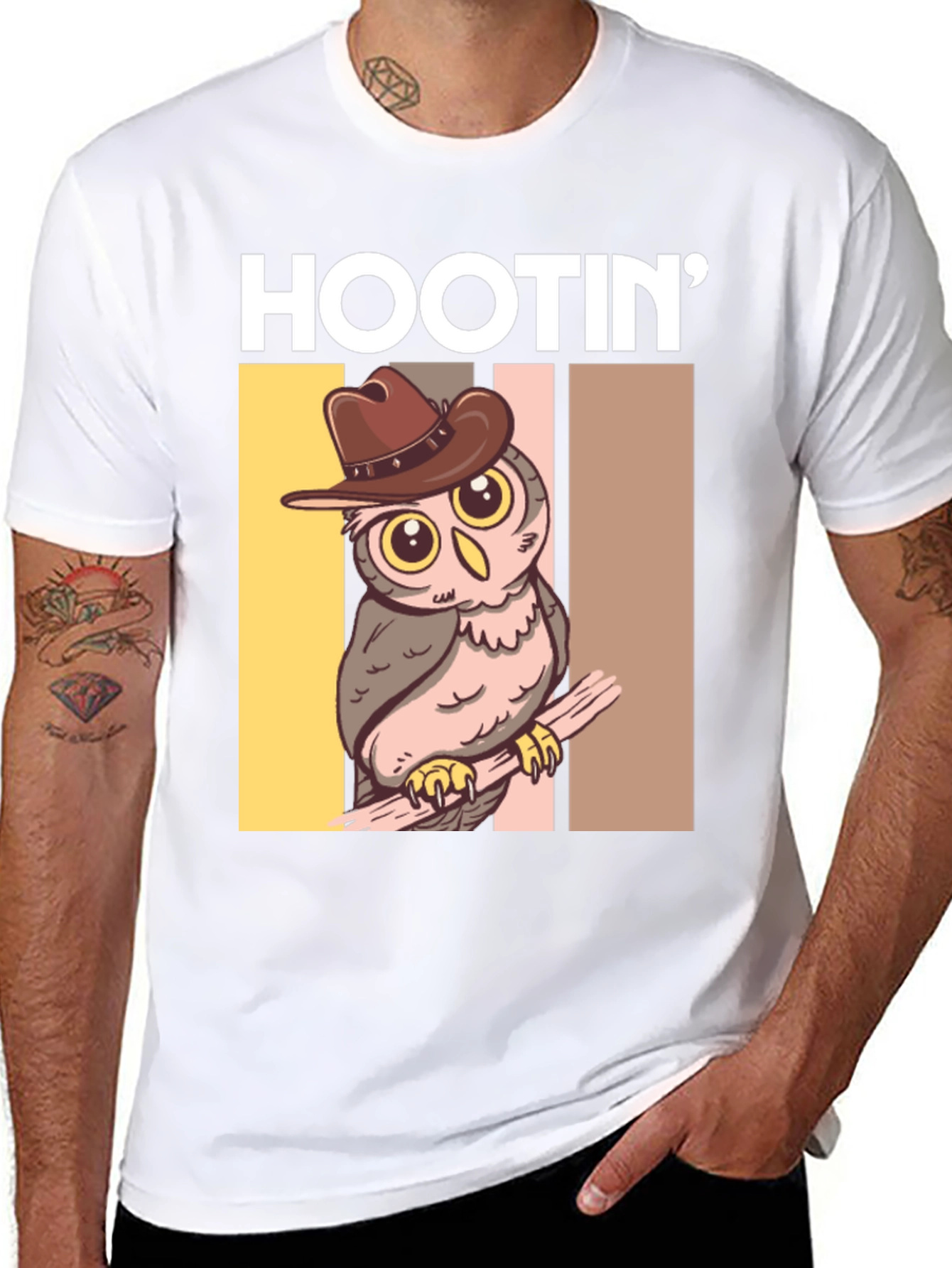 Hootin Cowboy Owl Graphic Tee