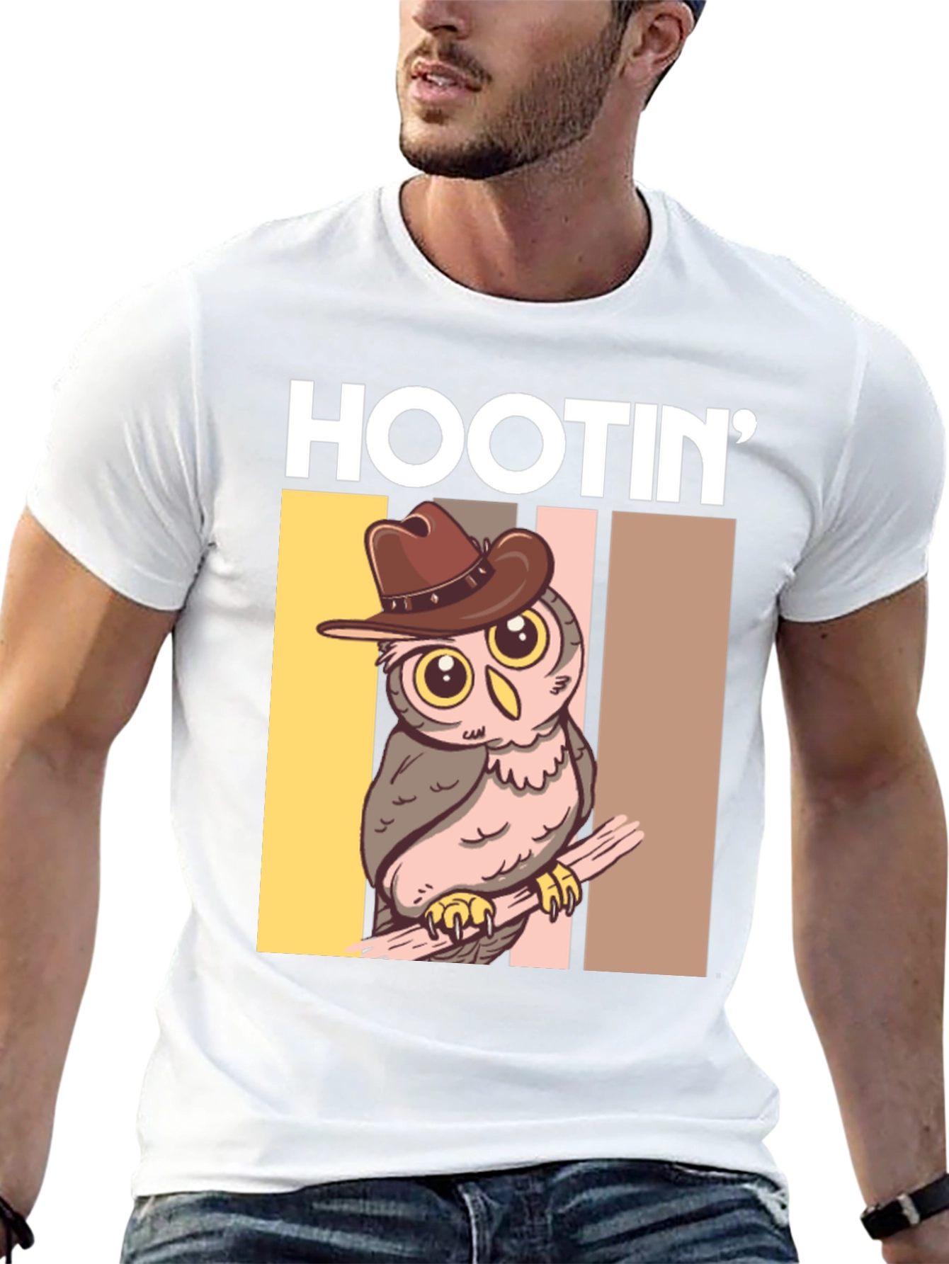 Hootin Cowboy Owl Graphic Tee