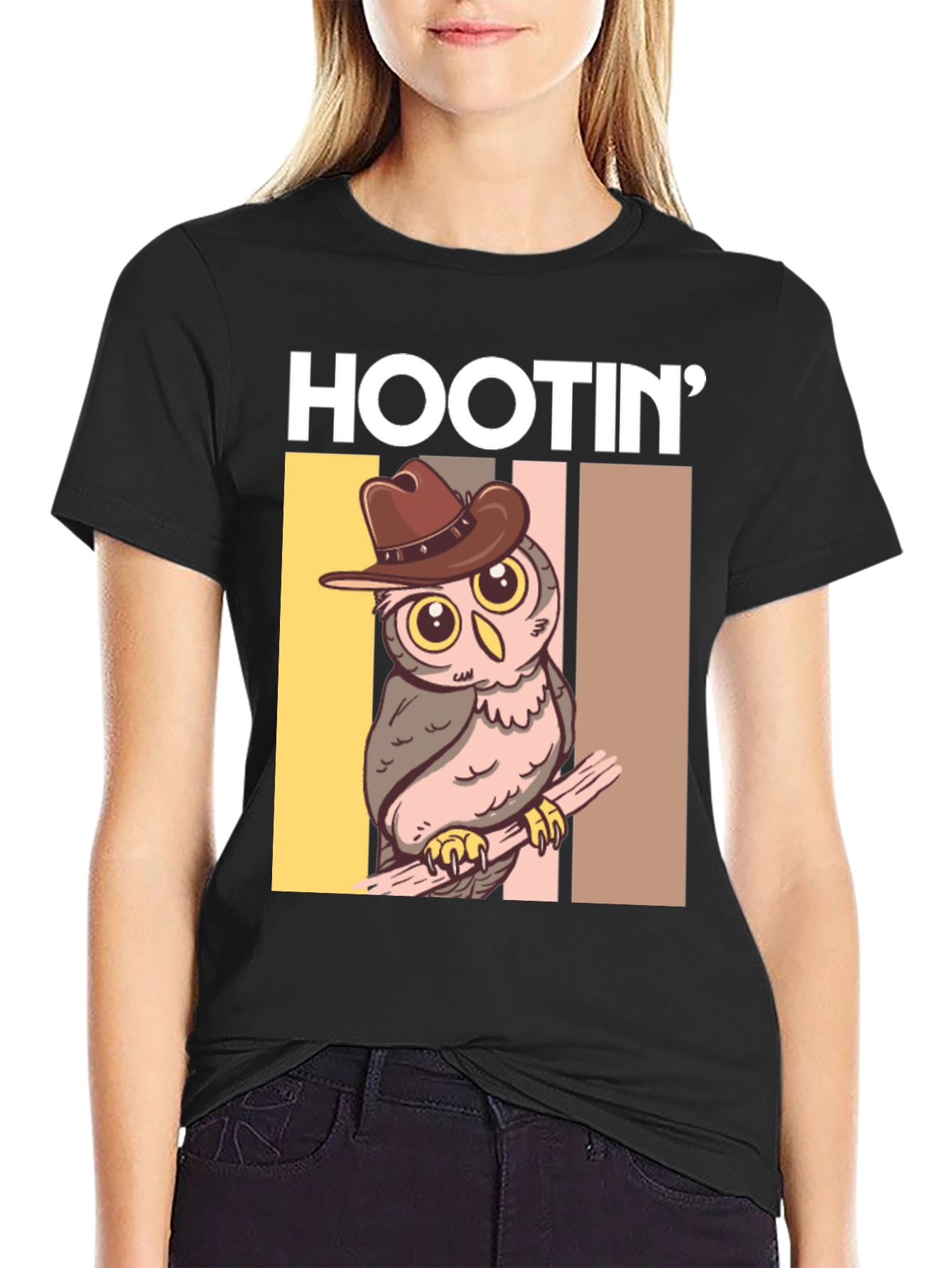 Hootin Cowboy Owl Graphic Tee