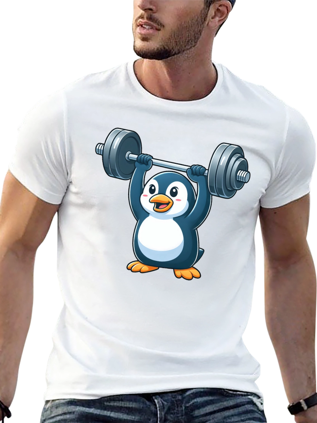 Penguin Powerlifting T-Shirt - Black Cotton Tee