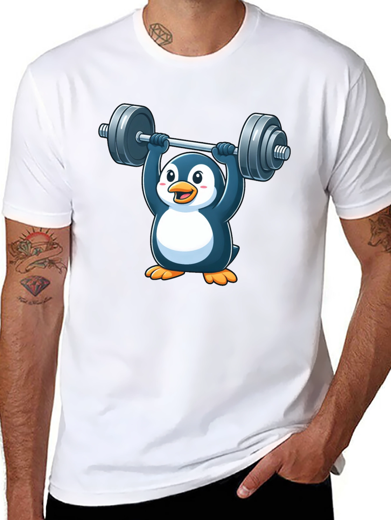 Penguin Powerlifting T-Shirt - Black Cotton Tee
