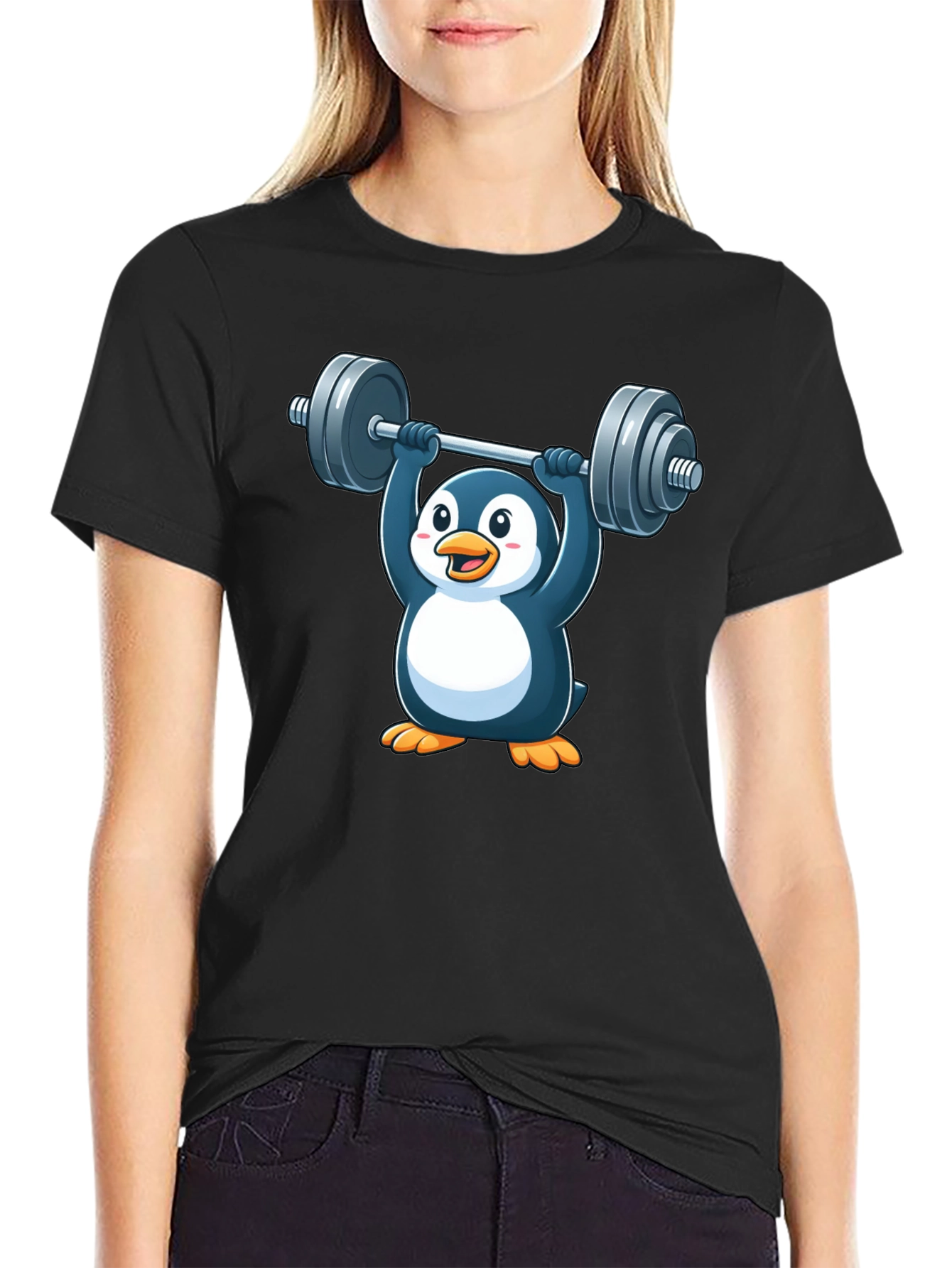 Penguin Powerlifting T-Shirt - Black Cotton Tee