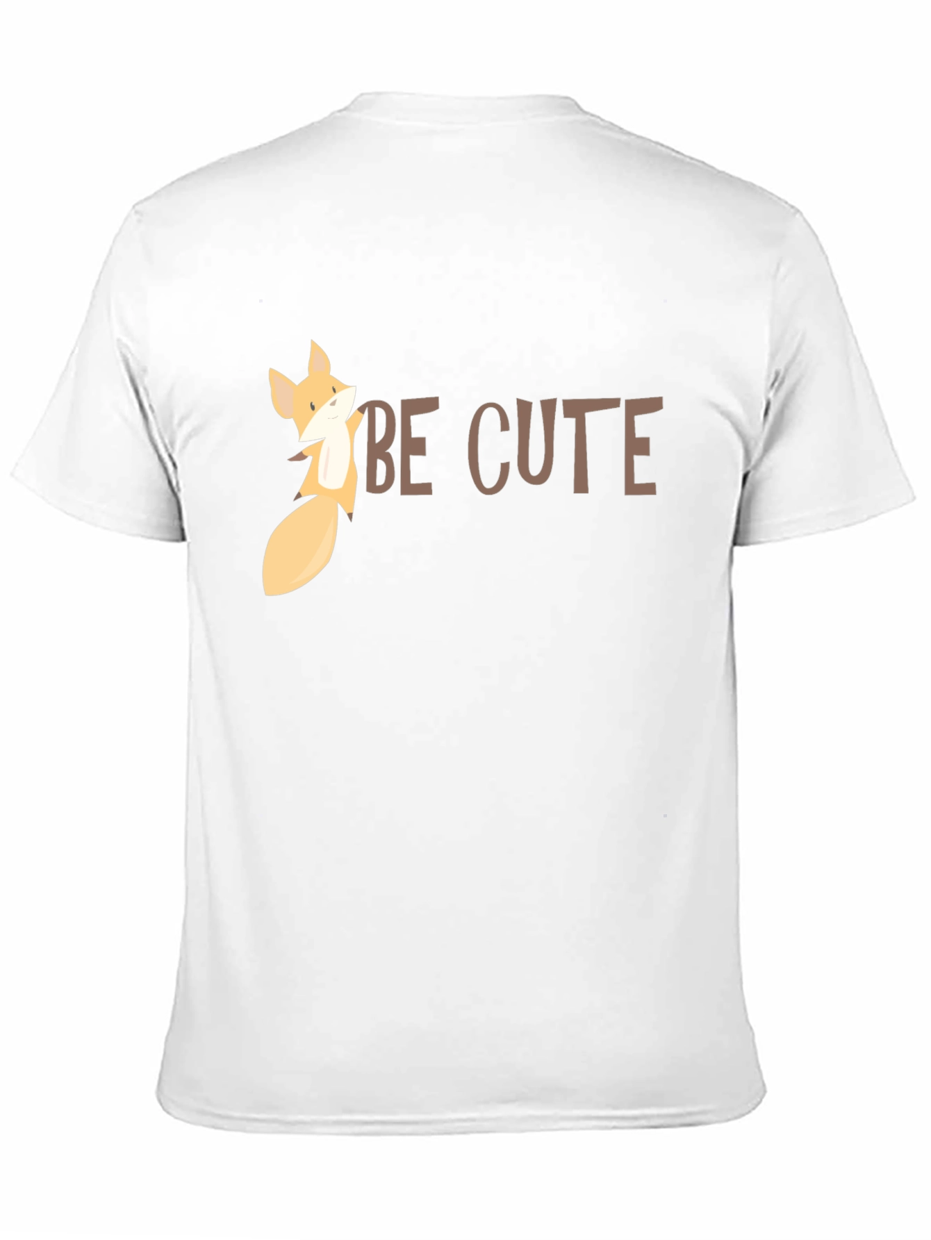 Be Cute Fox Graphic Tee - Black Cotton T-Shirt