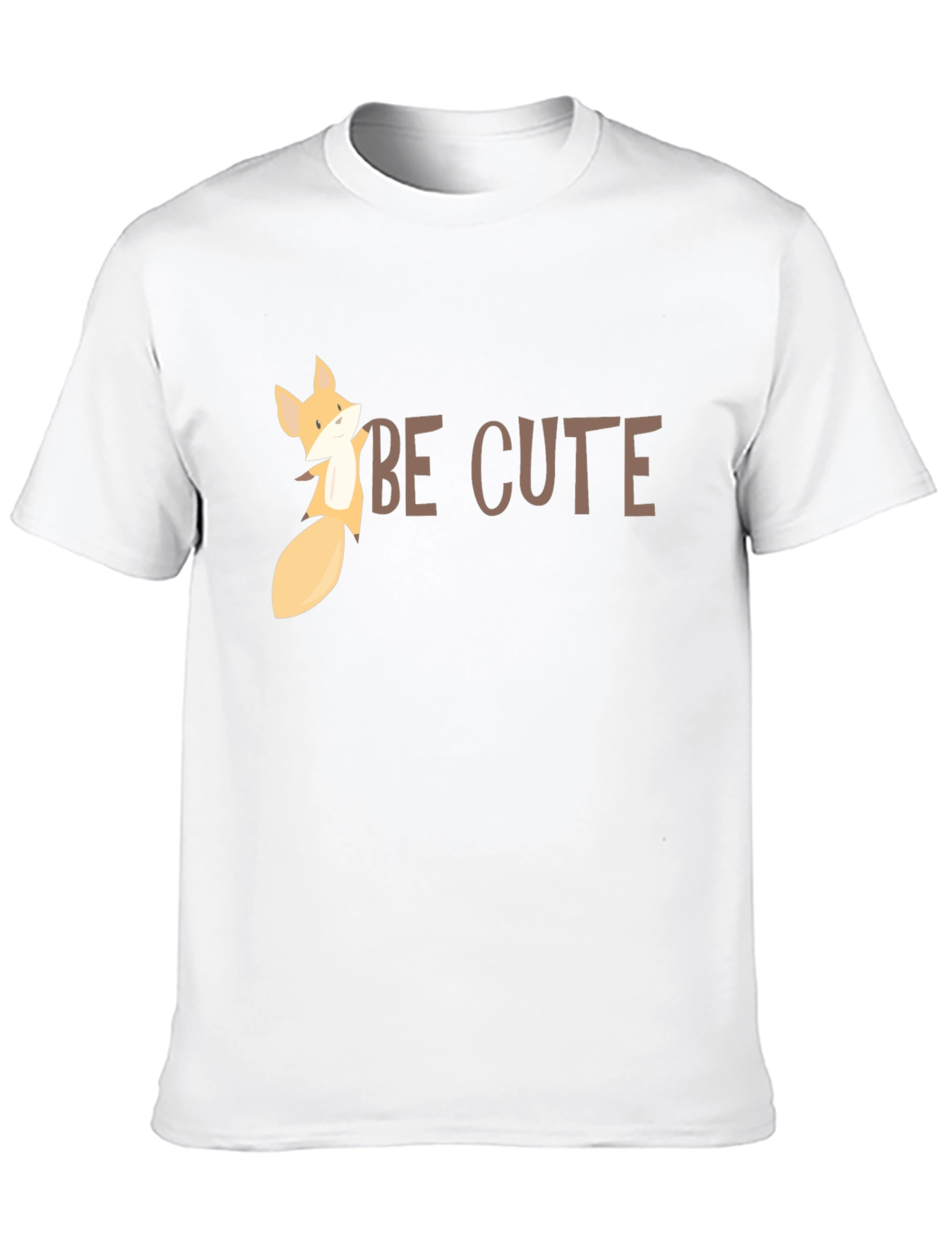 Be Cute Fox Graphic Tee - Black Cotton T-Shirt