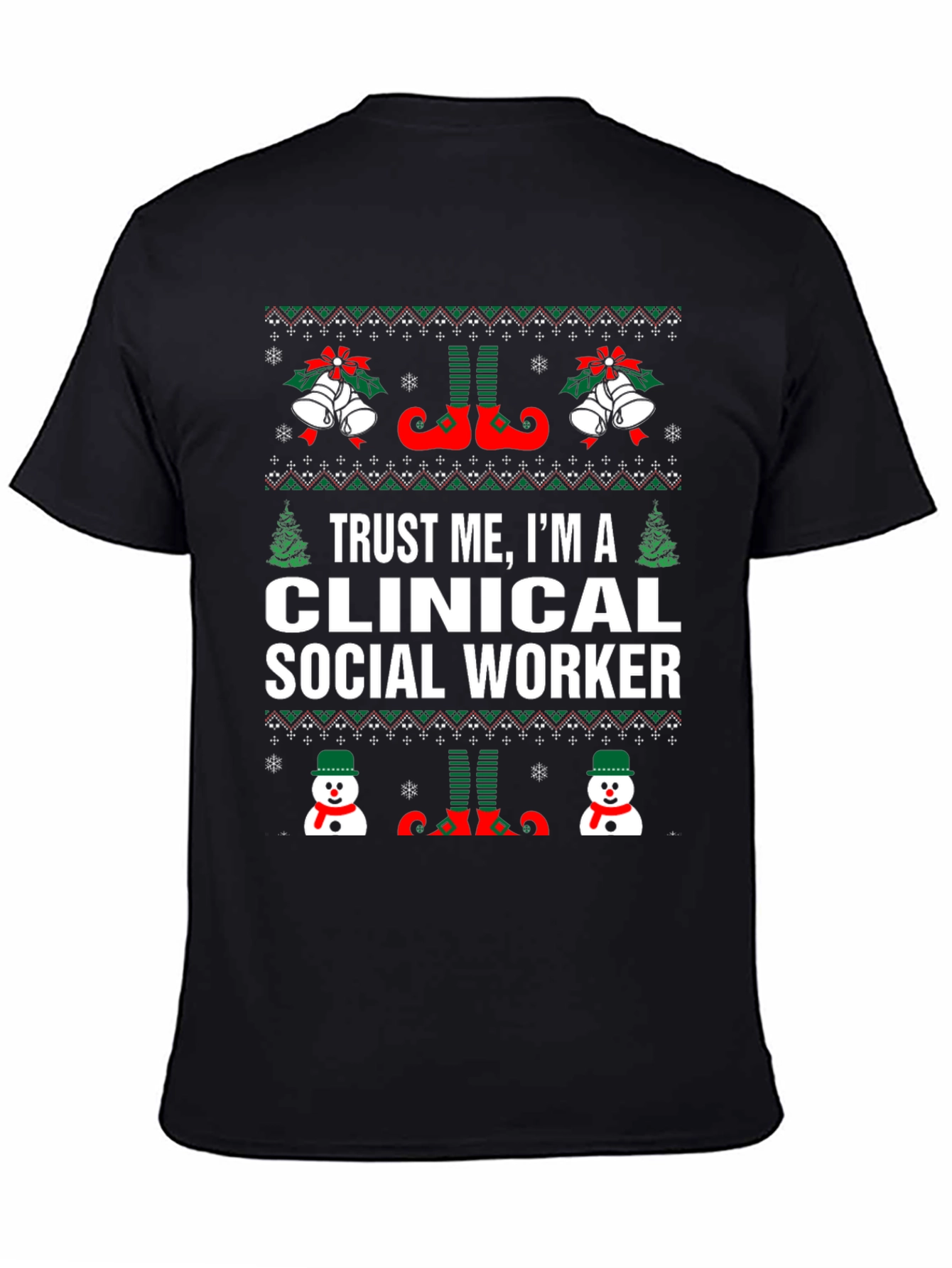 Clinical Social Worker Ugly Christmas T-Shirt