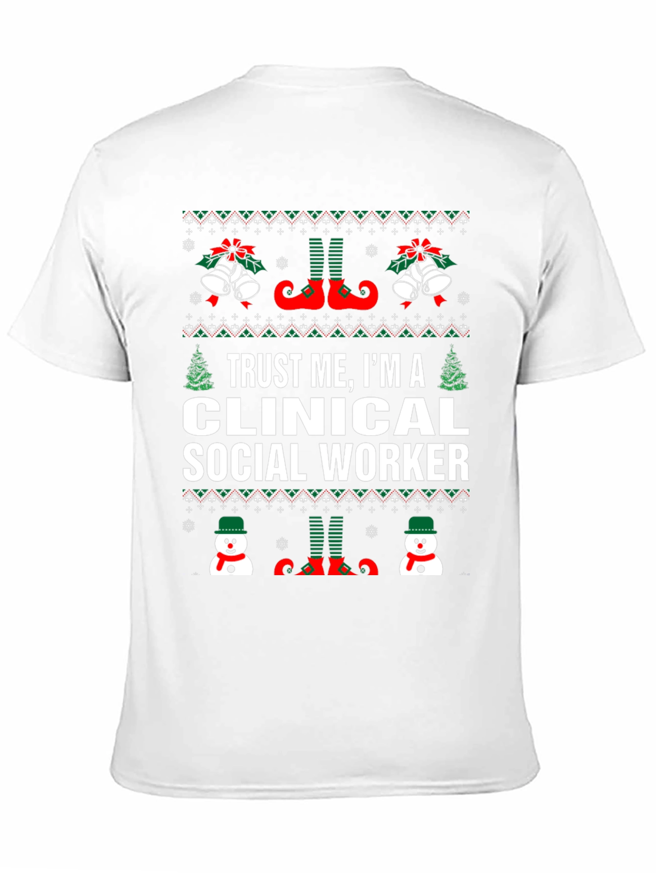 Clinical Social Worker Ugly Christmas T-Shirt