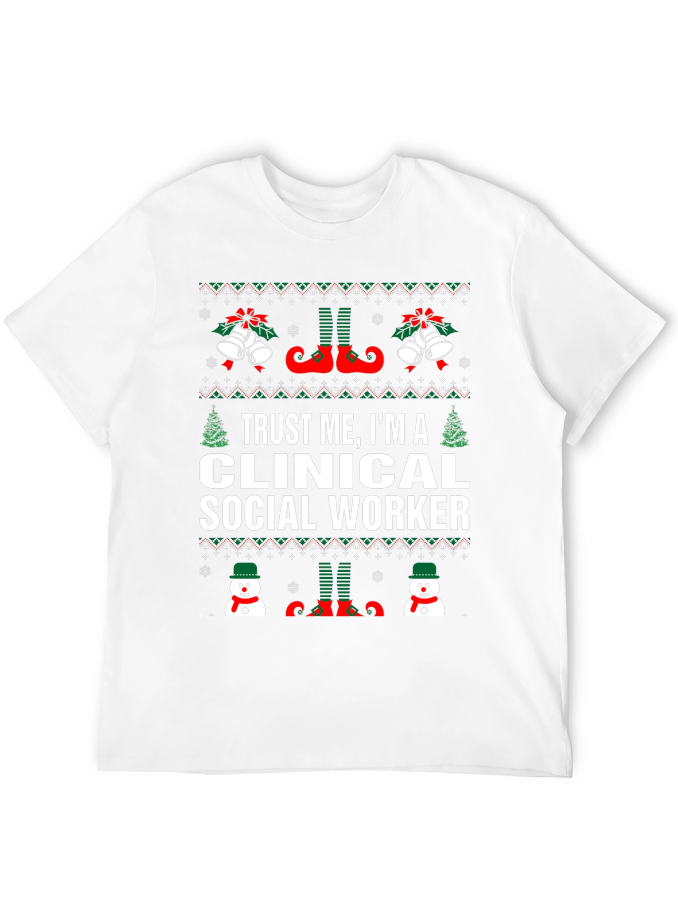 Clinical Social Worker Ugly Christmas T-Shirt