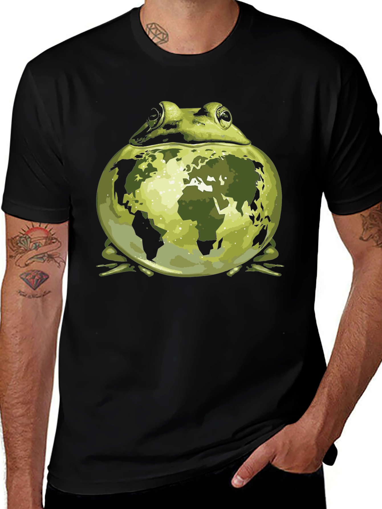 Earth Frog Graphic Tee - Save the Planet Style