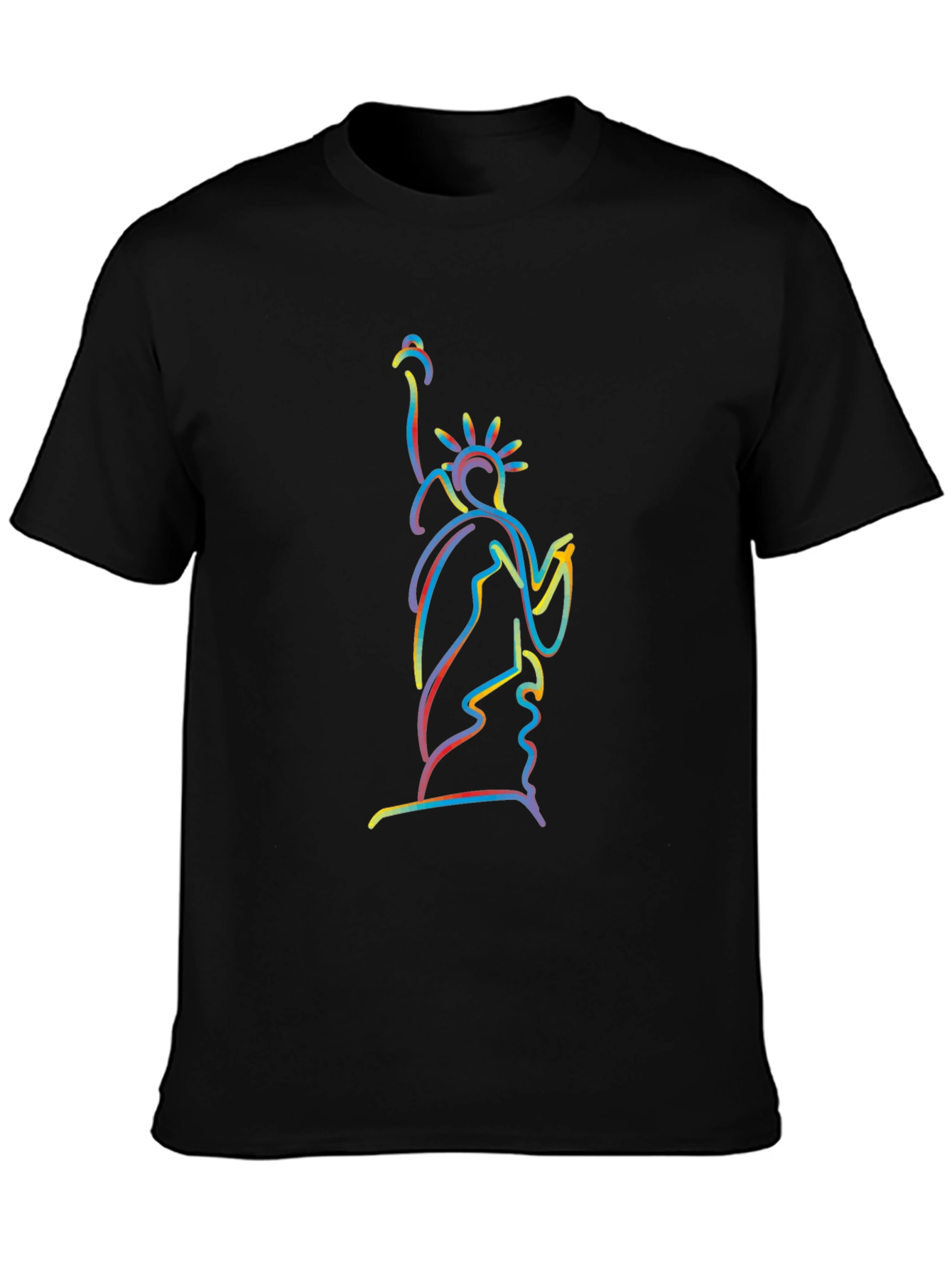 Statue of Liberty Outline Black Graphic Tee