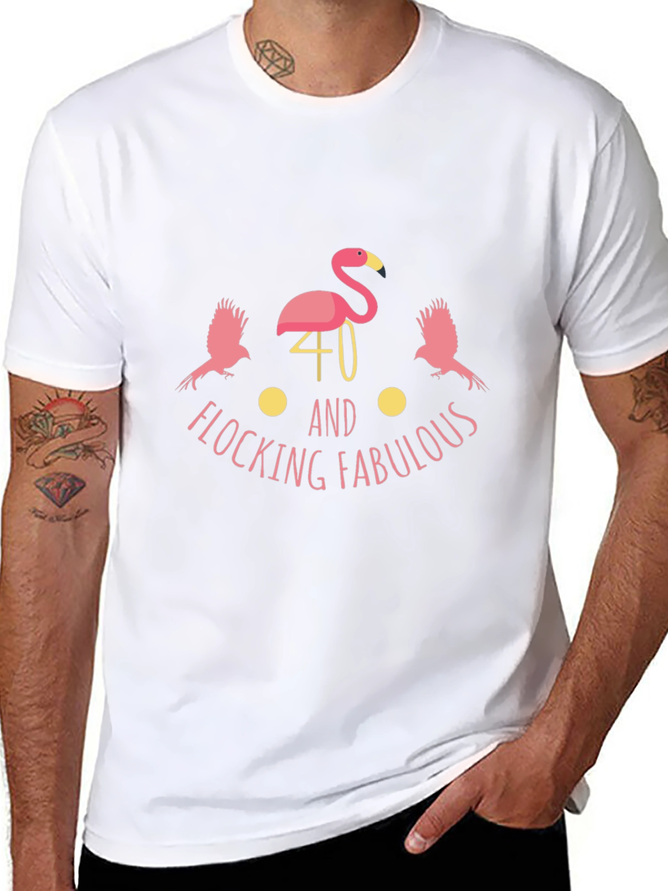Flocking Fabulous 40th Birthday Black T-Shirt