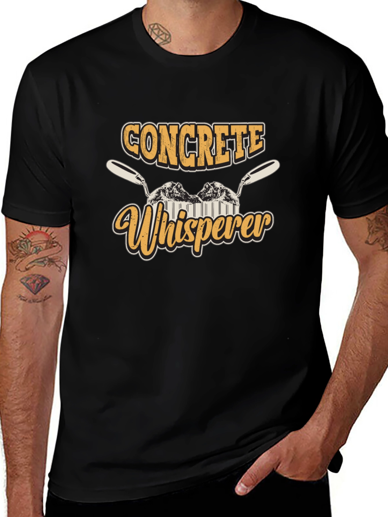 Concrete Whisperer Graphic Tee - Black Crew Neck