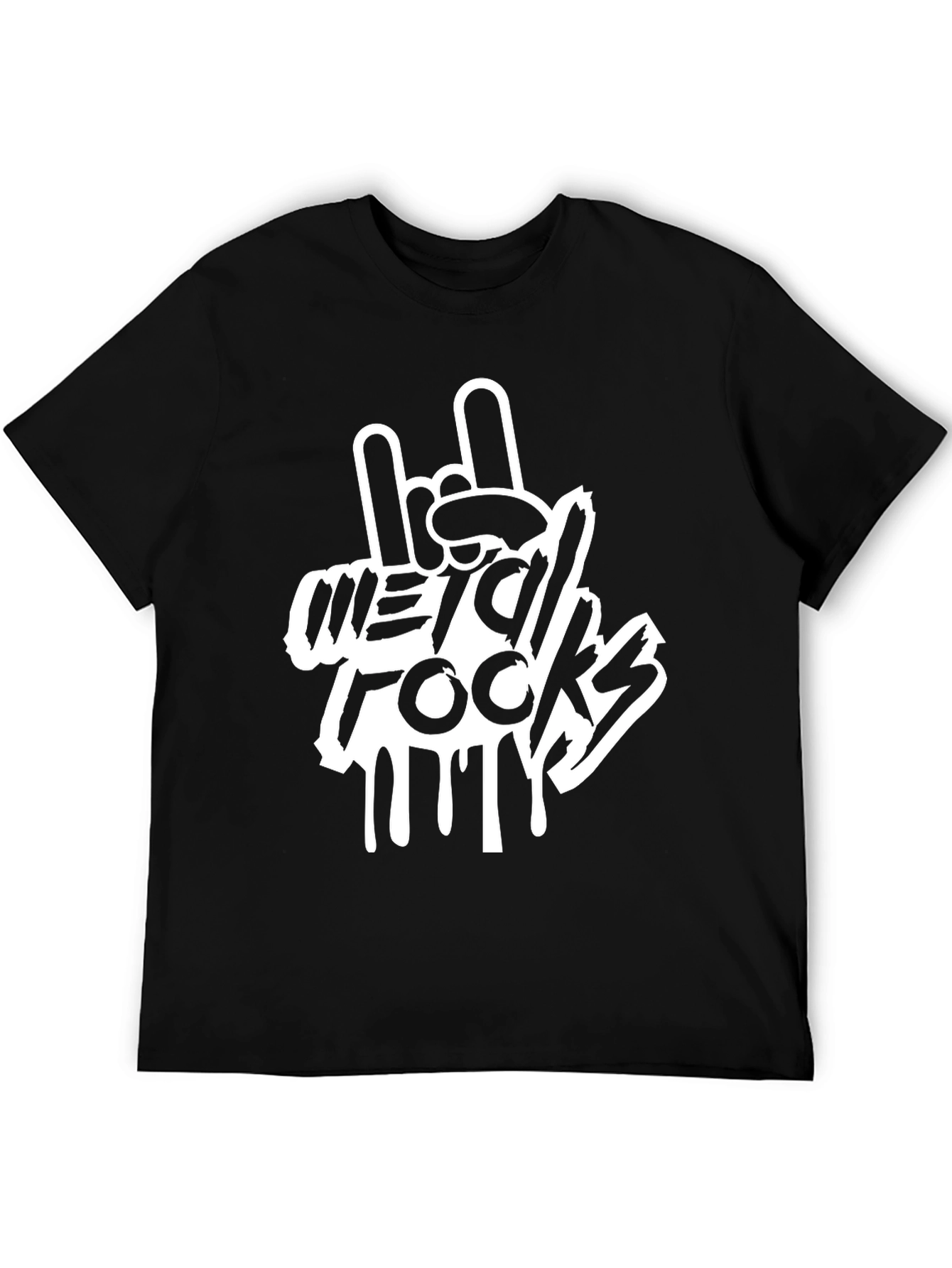 Metal Rocks T-Shirt - Rock On Hand Gesture