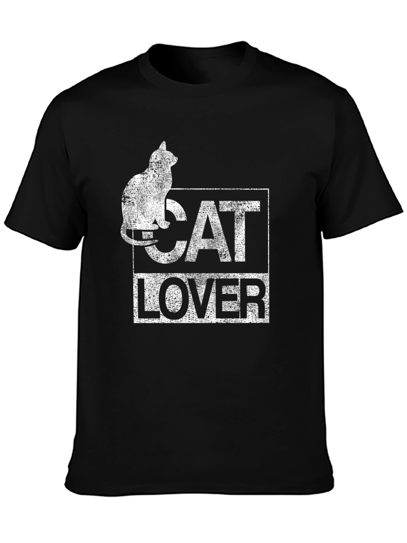 Cat Lover Graphic T-Shirt - Black Cotton Tee