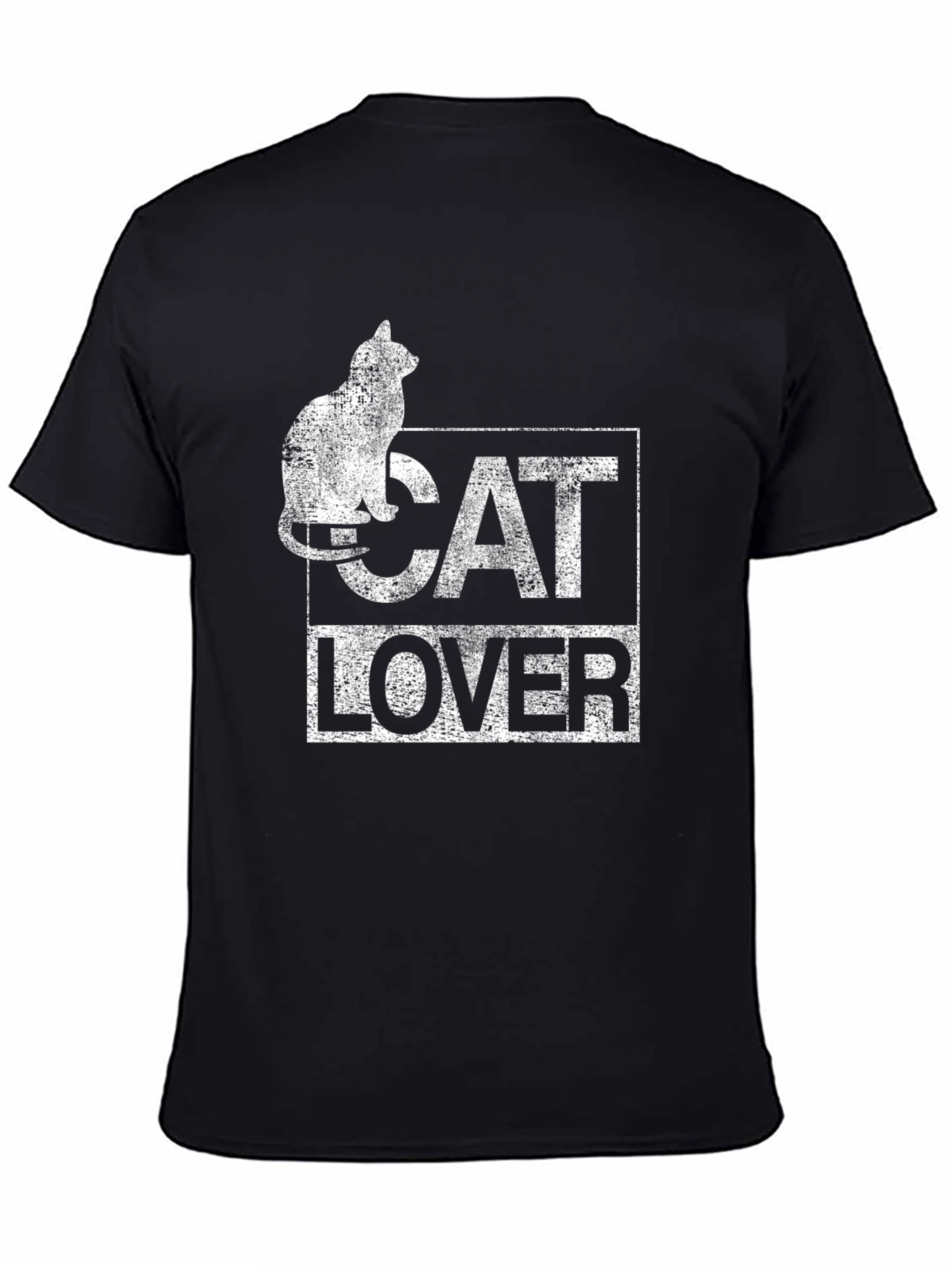 Cat Lover Graphic T-Shirt - Black Cotton Tee