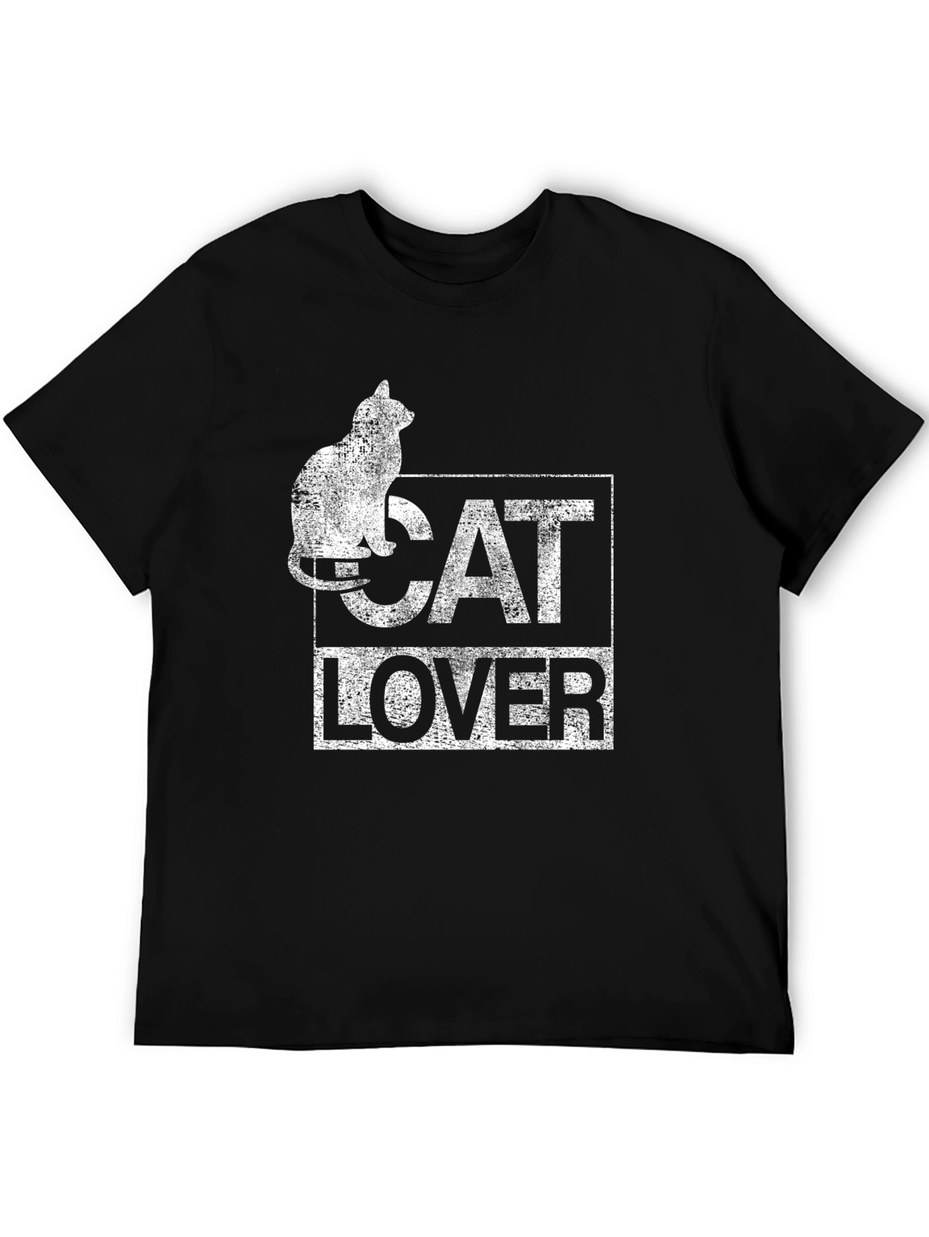 Cat Lover Graphic T-Shirt - Black Cotton Tee