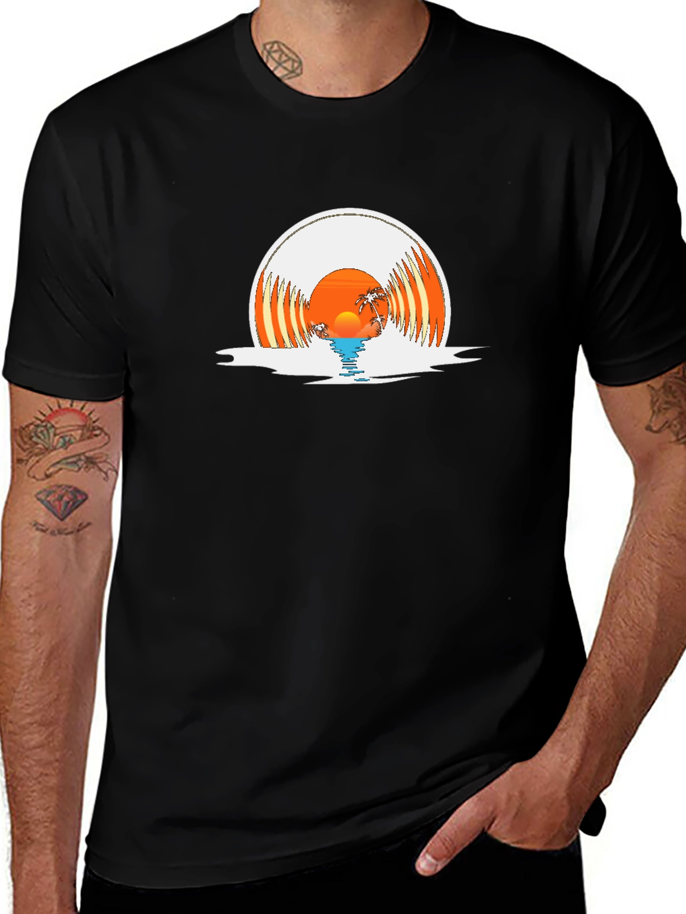Sunset Vinyl Record Graphic Tee