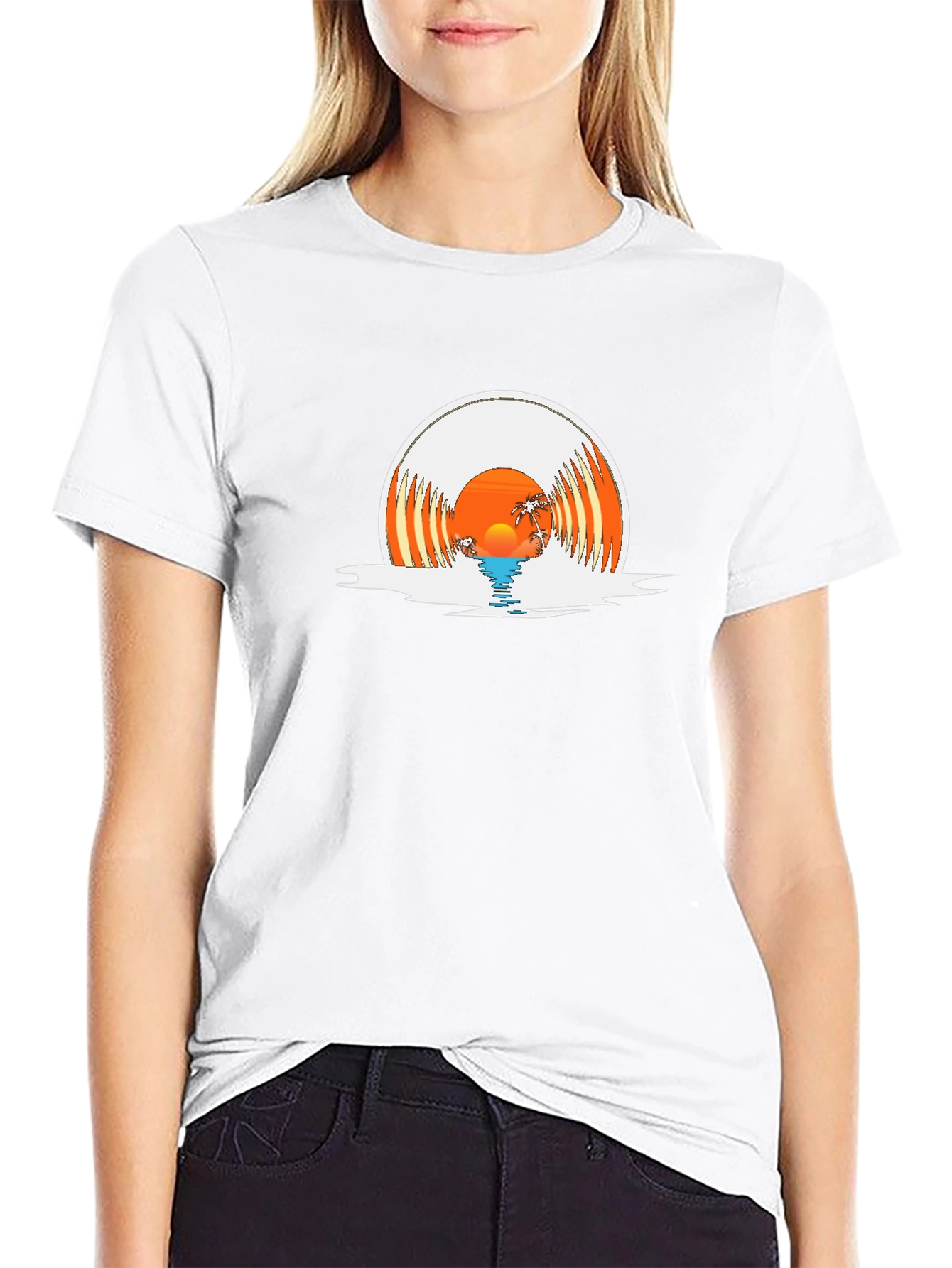 Sunset Vinyl Record Graphic Tee