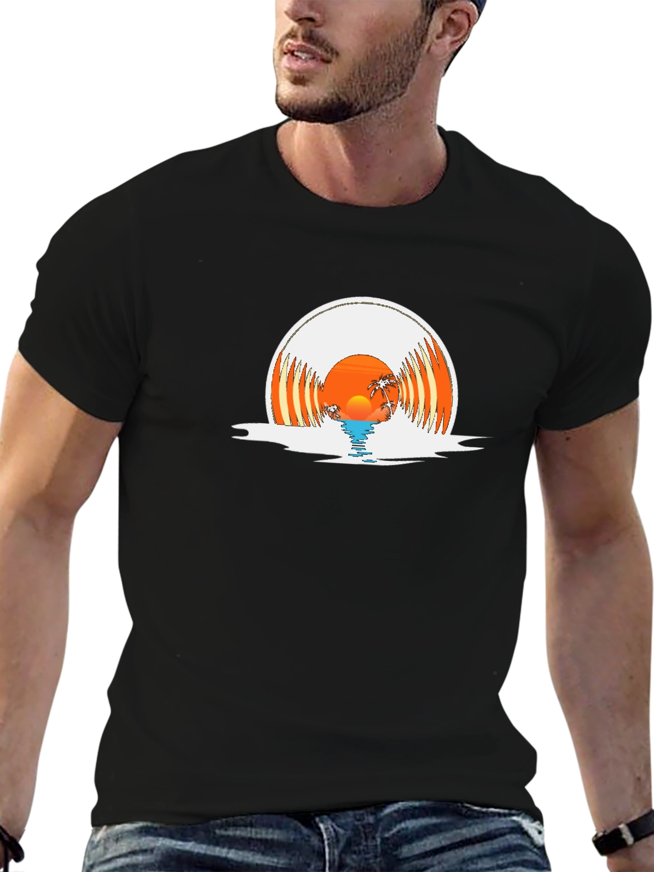 Sunset Vinyl Record Graphic Tee