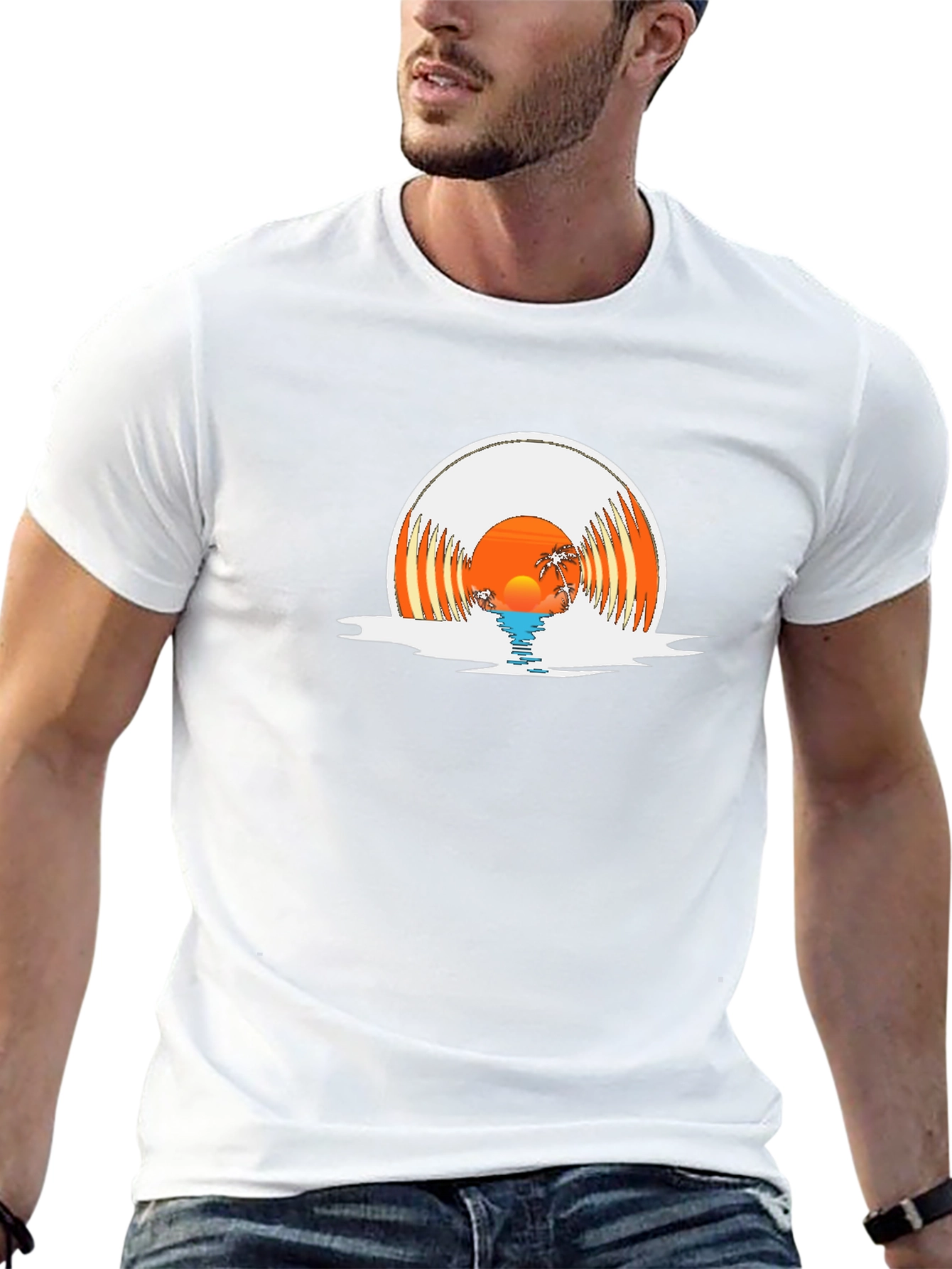 Sunset Vinyl Record Graphic Tee