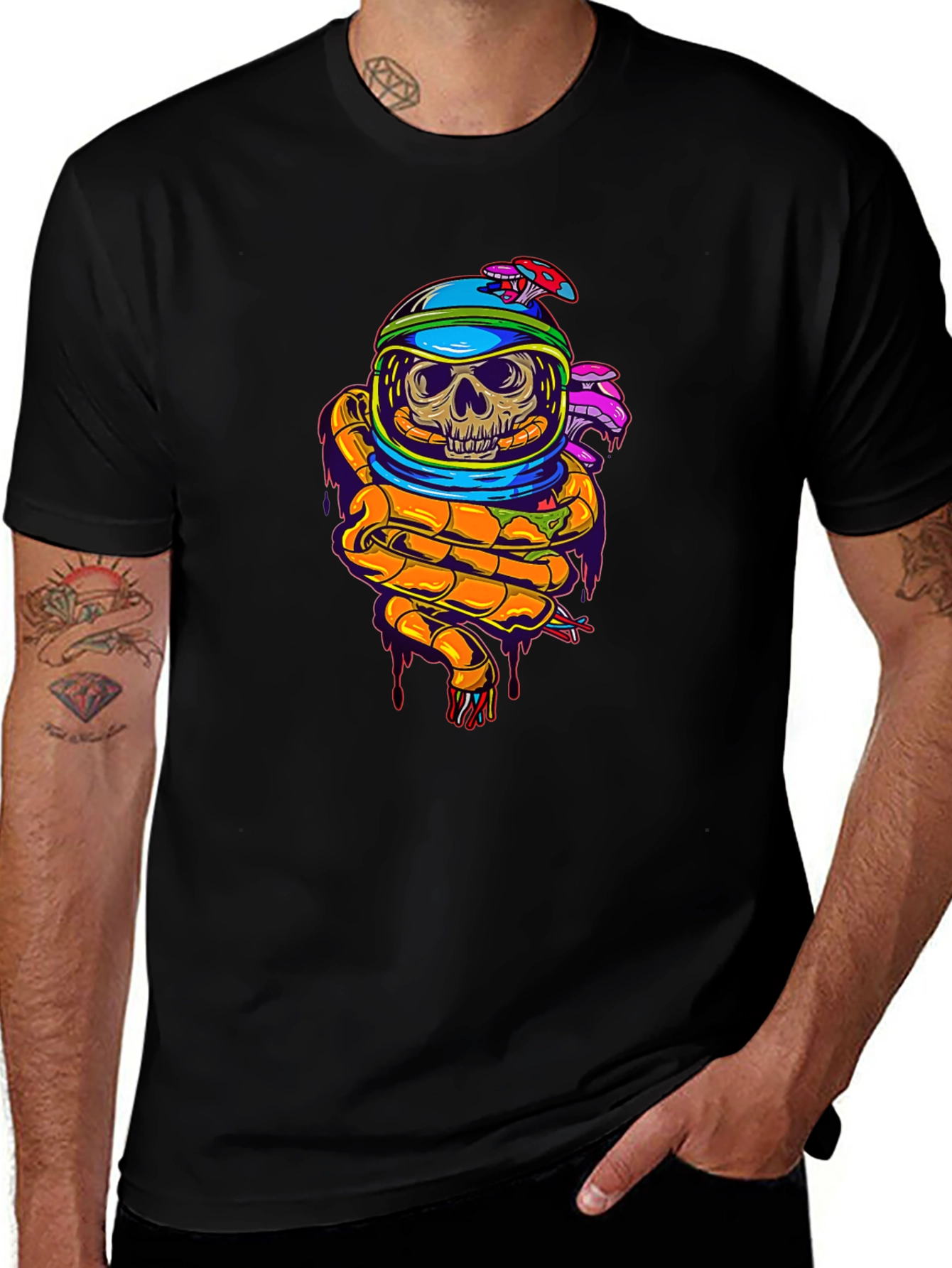 Skull Astronaut Graphic T-Shirt