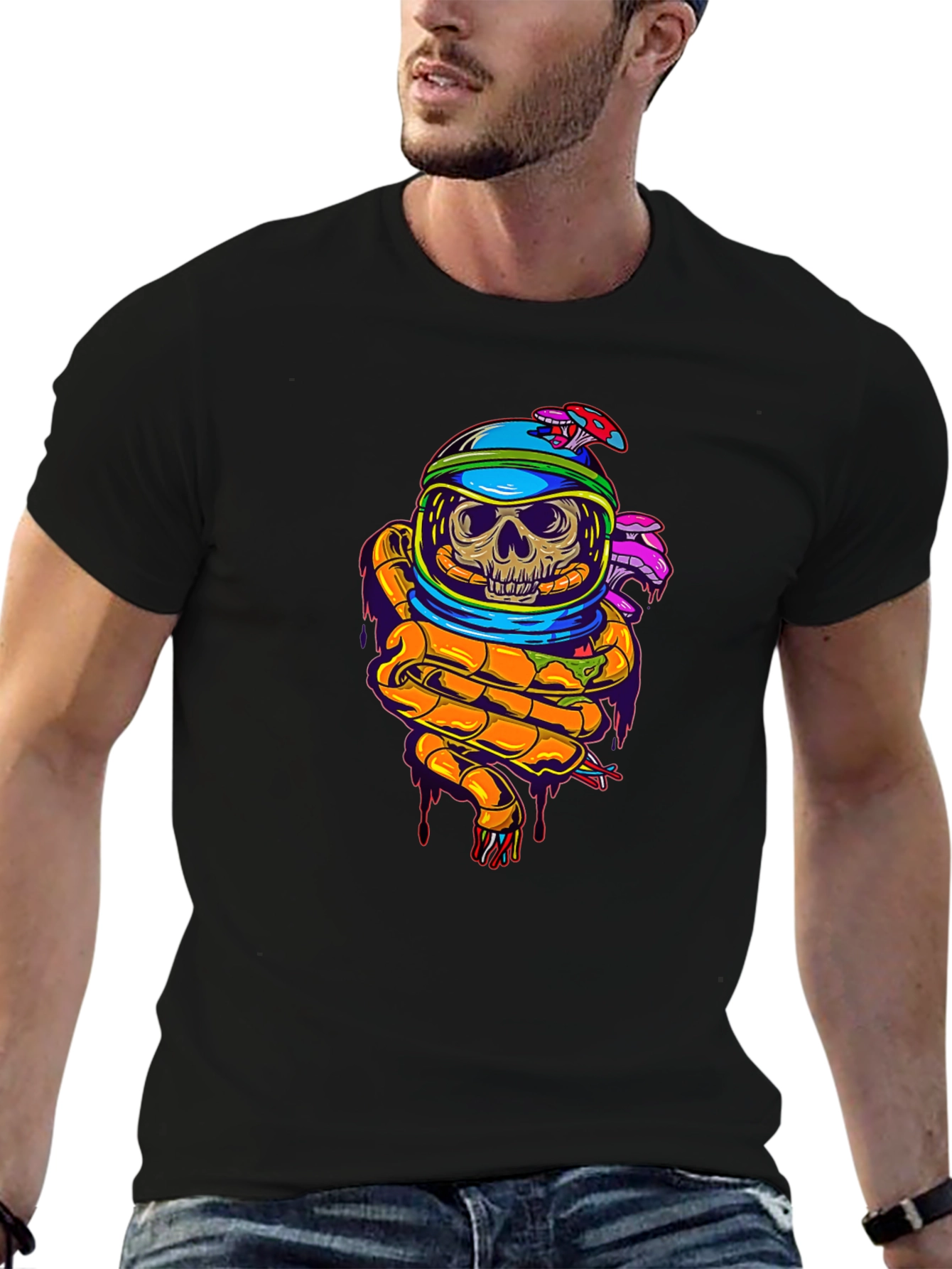 Skull Astronaut Graphic T-Shirt