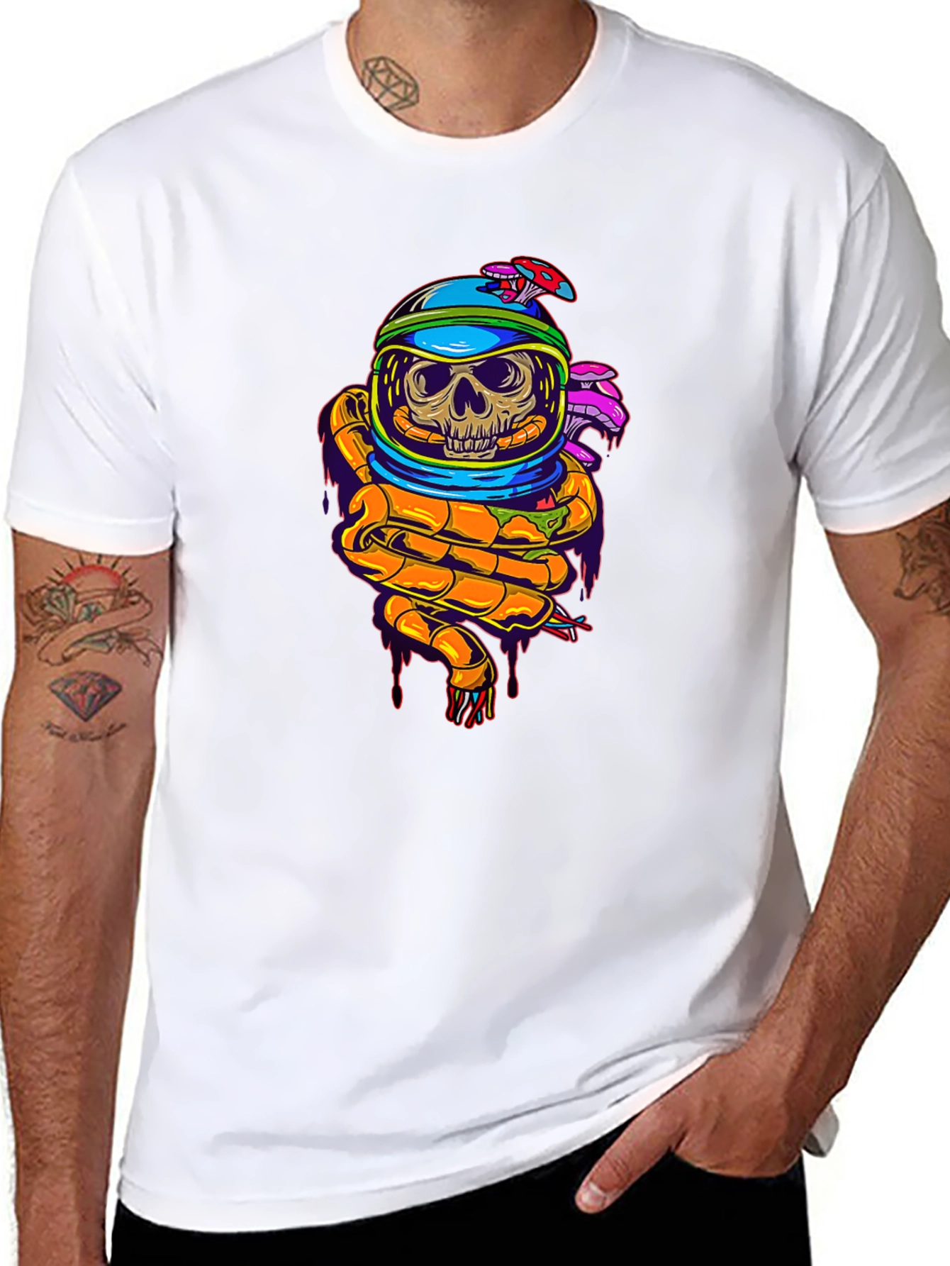 Skull Astronaut Graphic T-Shirt