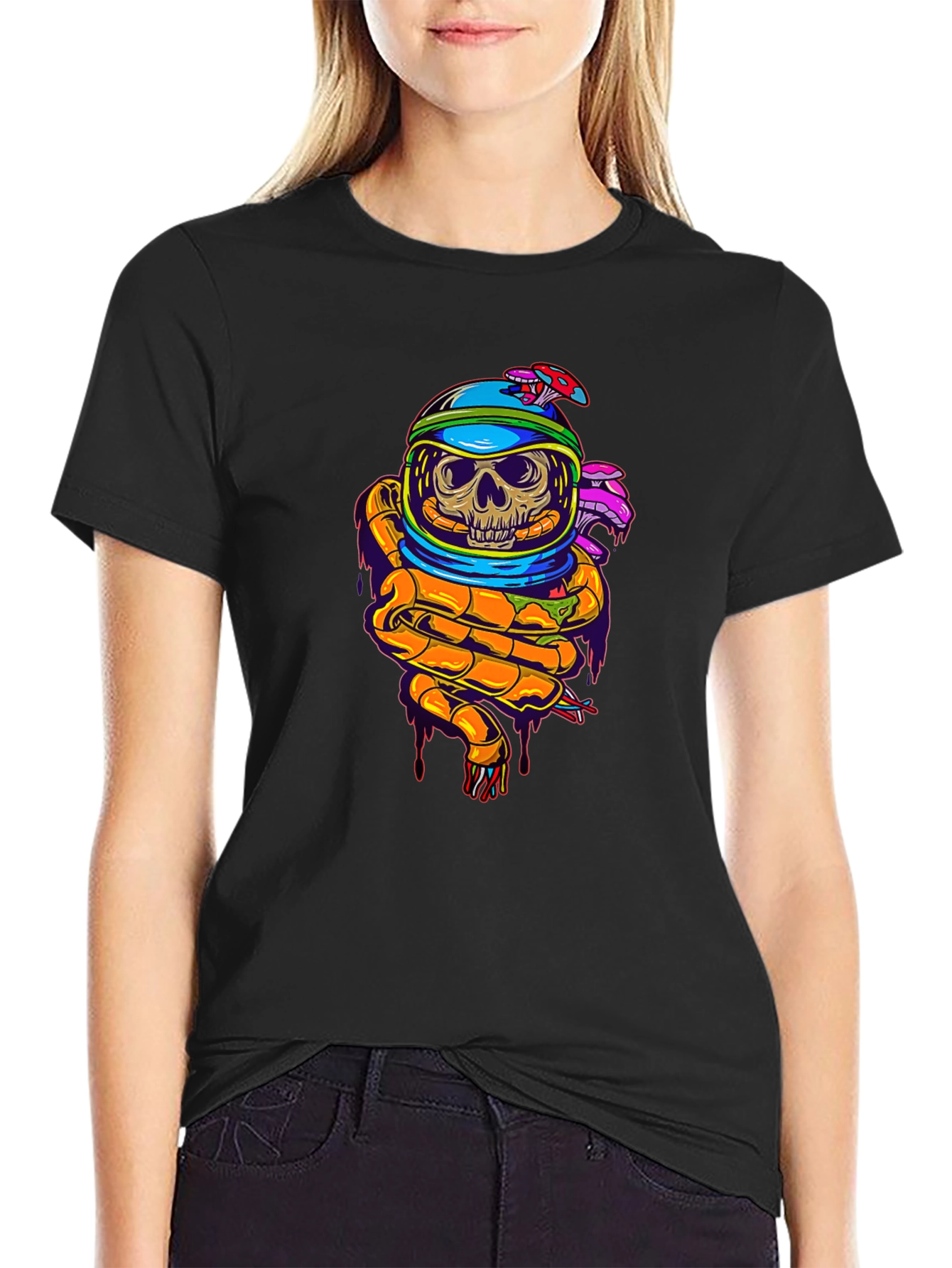 Skull Astronaut Graphic T-Shirt
