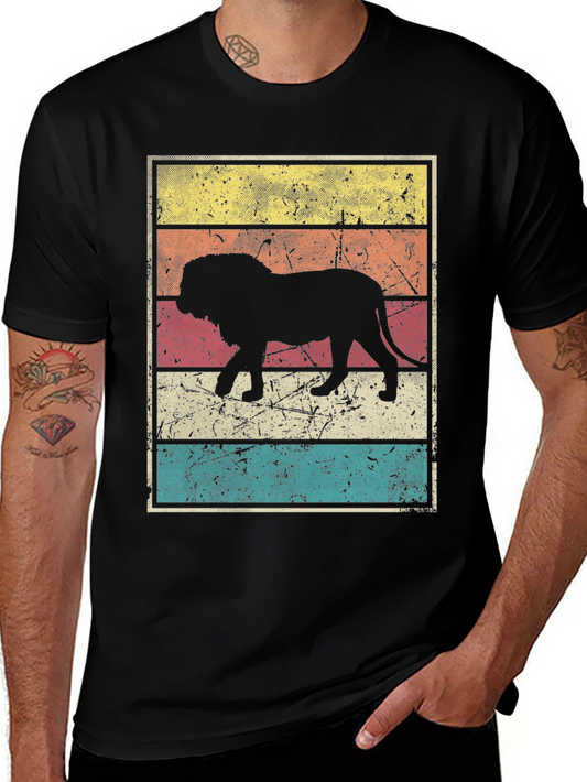 Retro Lion Graphic T-Shirt - Vintage Style Tee