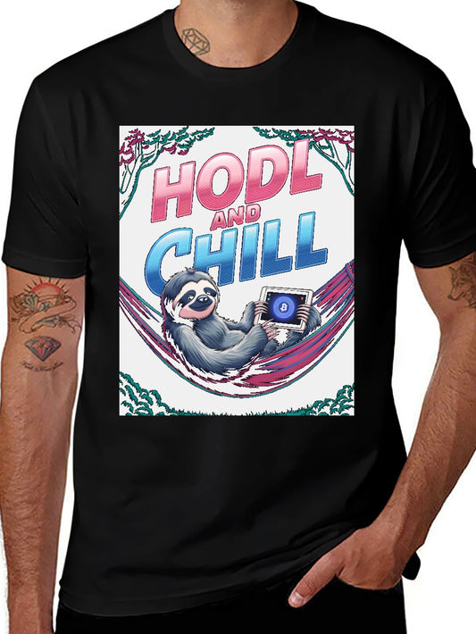 HODL and Chill Sloth Bitcoin Crypto T-Shirt