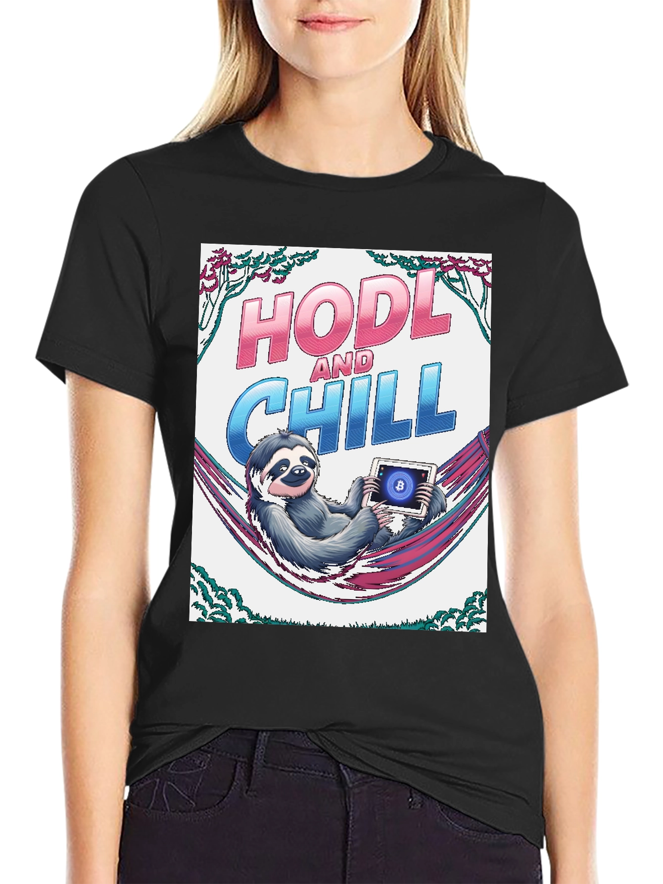 HODL and Chill Sloth Bitcoin Crypto T-Shirt