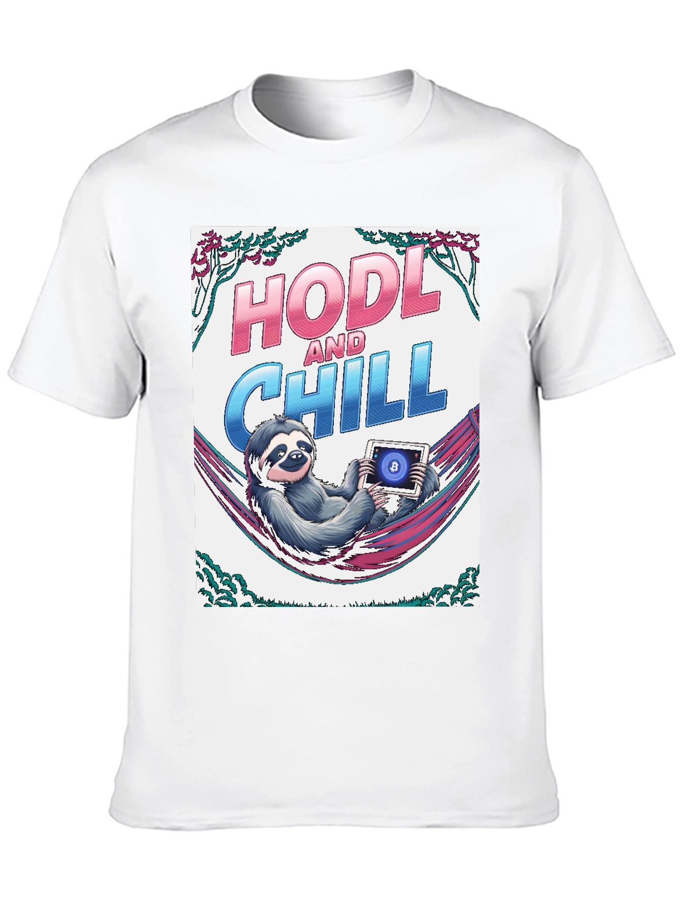 HODL and Chill Sloth Bitcoin Crypto T-Shirt