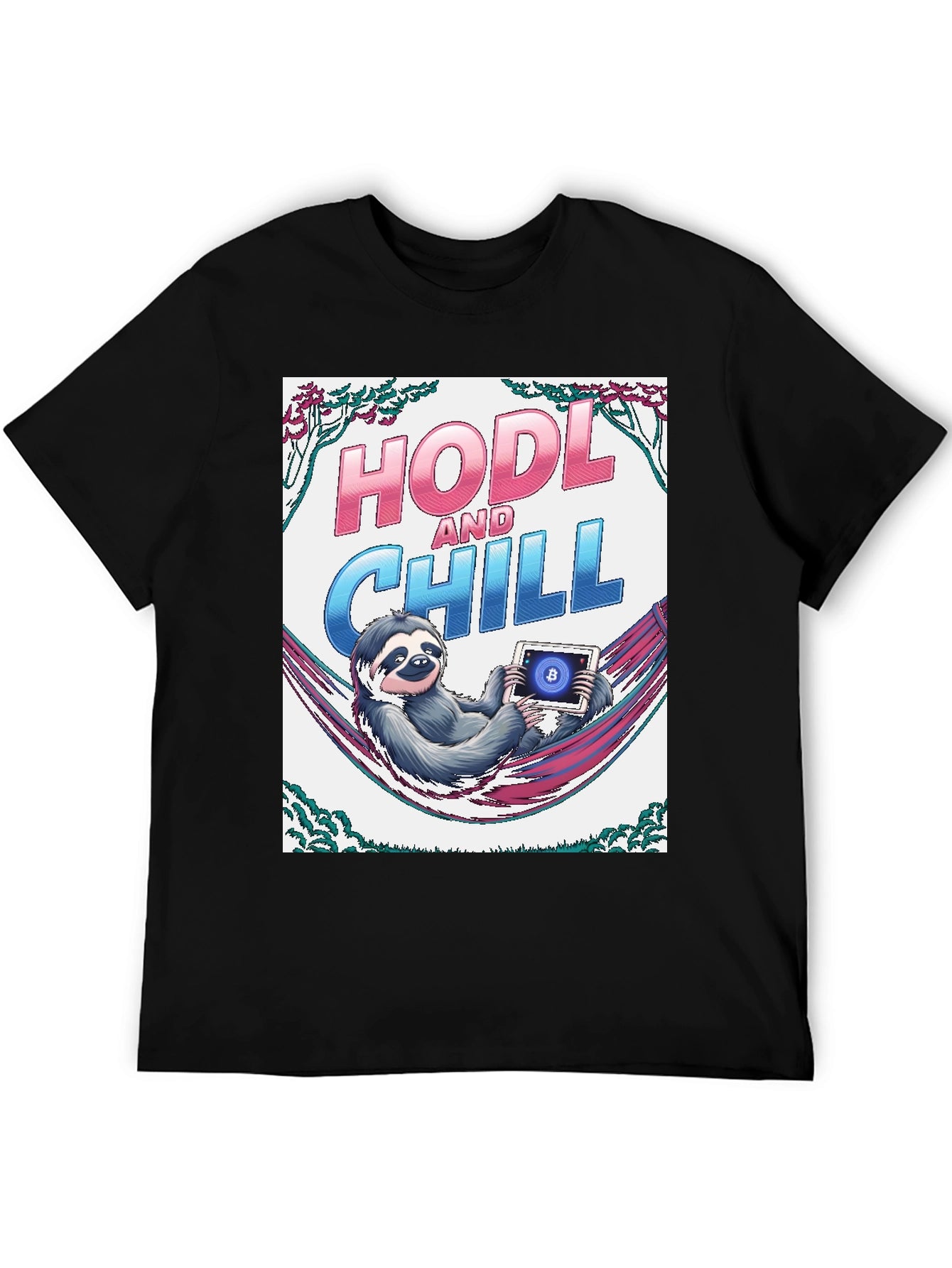 HODL and Chill Sloth Bitcoin Crypto T-Shirt
