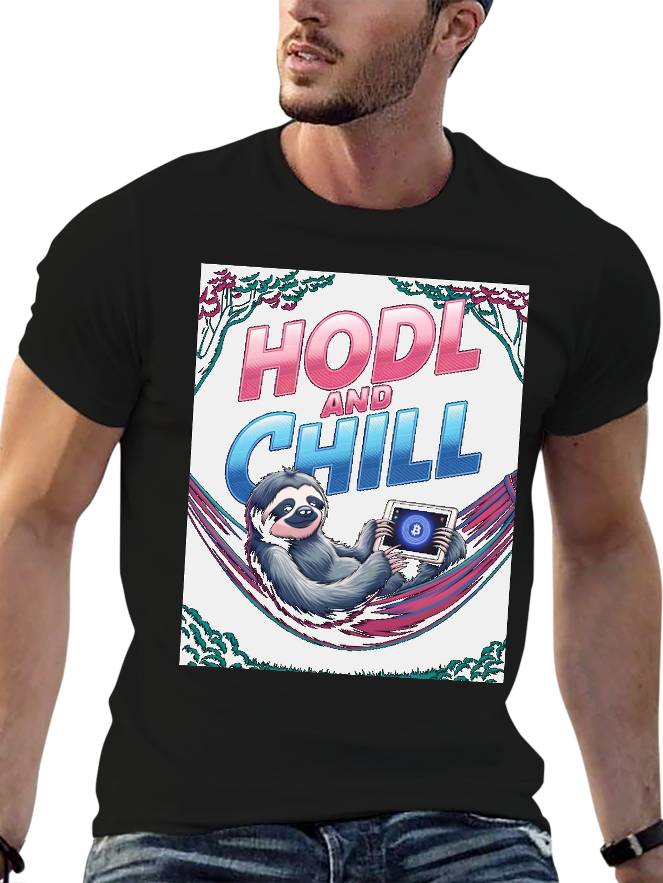 HODL and Chill Sloth Bitcoin Crypto T-Shirt