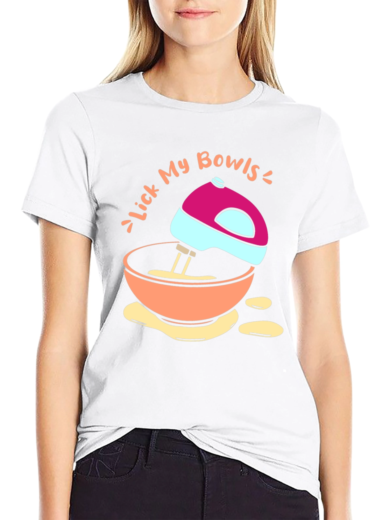 Lick My Bowls Graphic T-Shirt - Funny Baking Tee