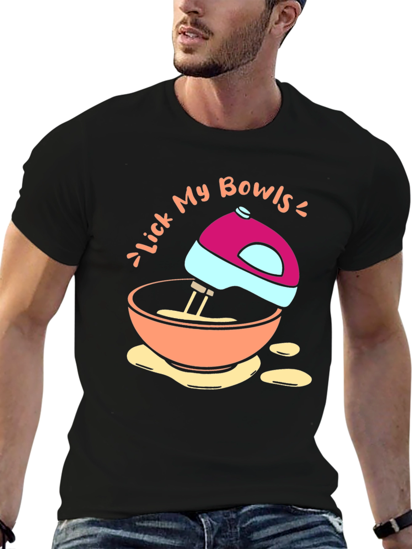 Lick My Bowls Graphic T-Shirt - Funny Baking Tee