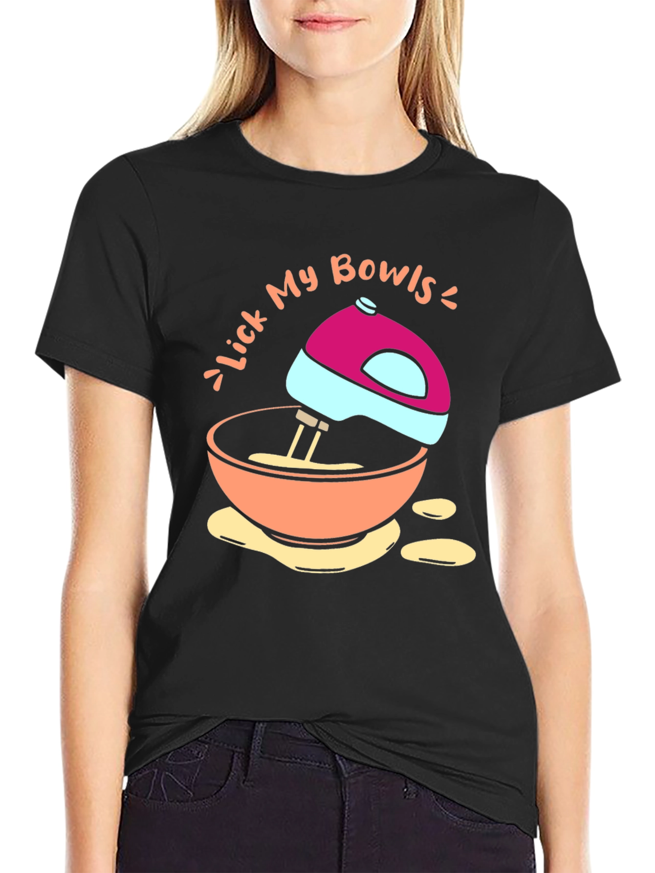 Lick My Bowls Graphic T-Shirt - Funny Baking Tee