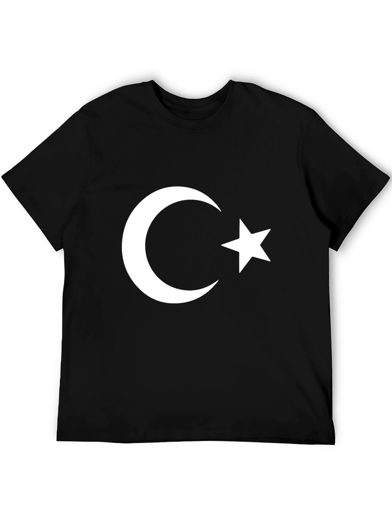 Turkish Flag Graphic Print Black T-Shirt