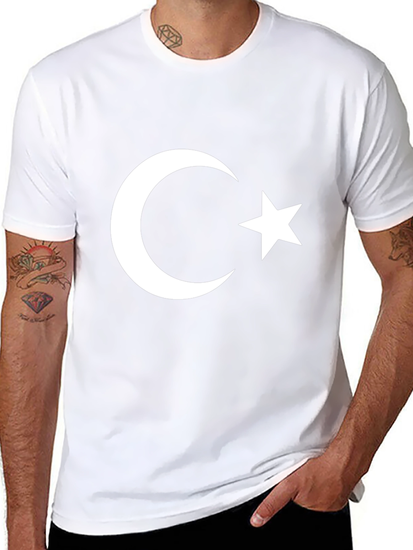 Turkish Flag Graphic Print Black T-Shirt