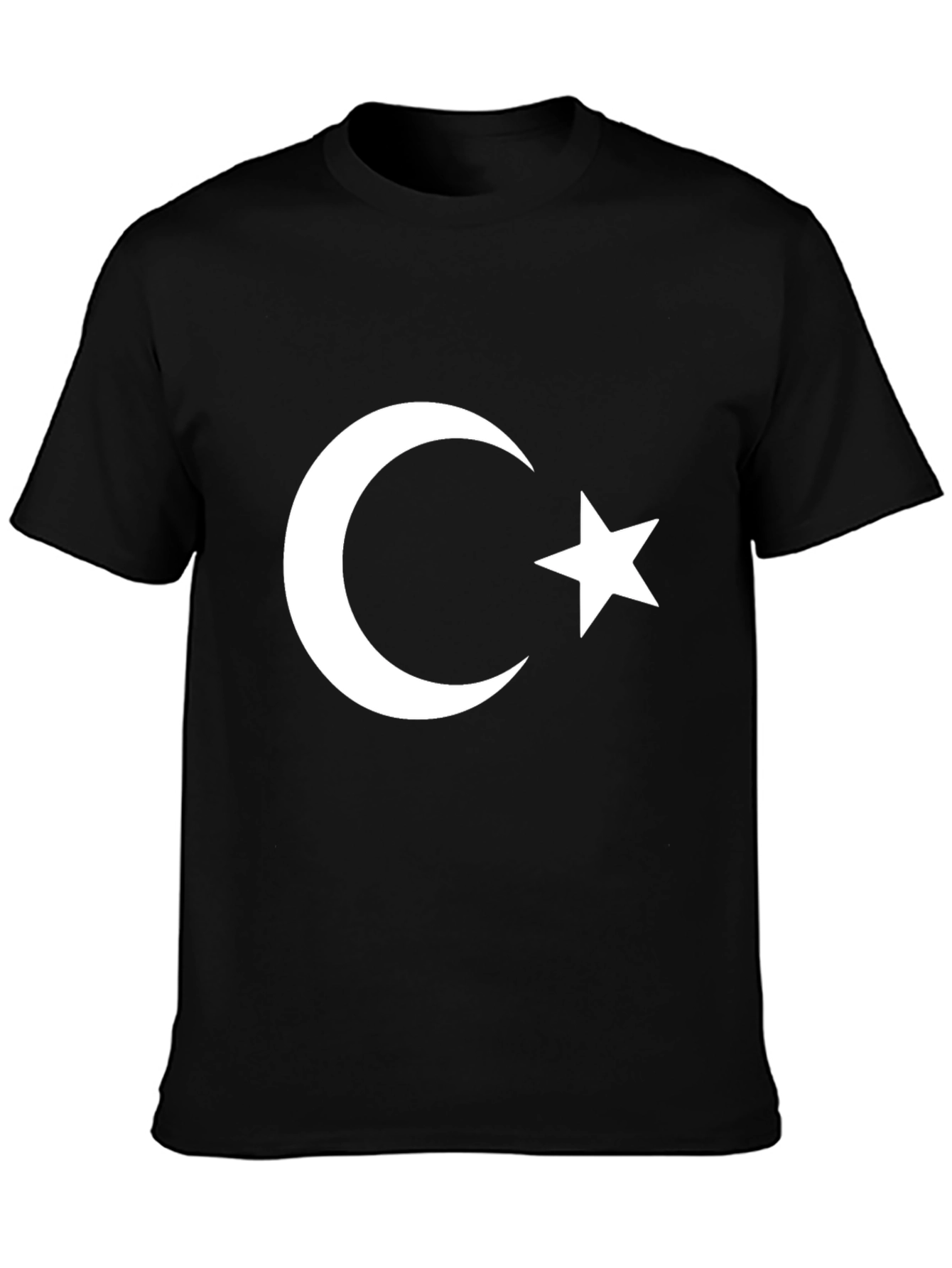 Turkish Flag Graphic Print Black T-Shirt