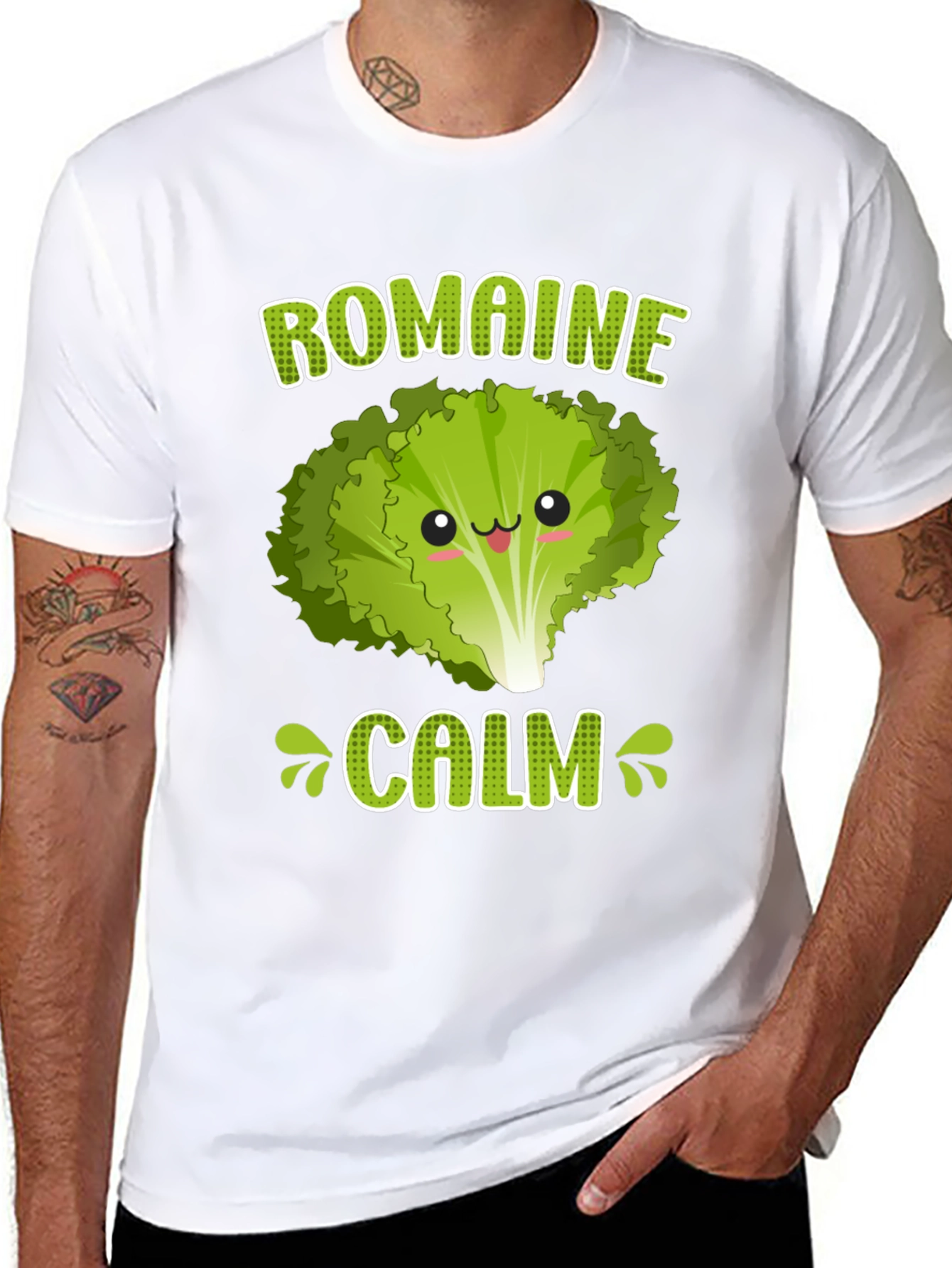 Romaine Calm T-Shirt - Funny Lettuce Pun Tee