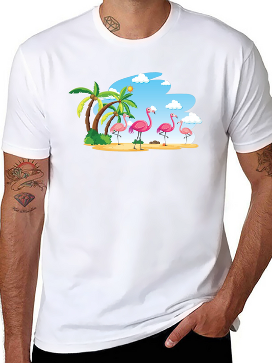 Tropical Flamingo Island T-Shirt