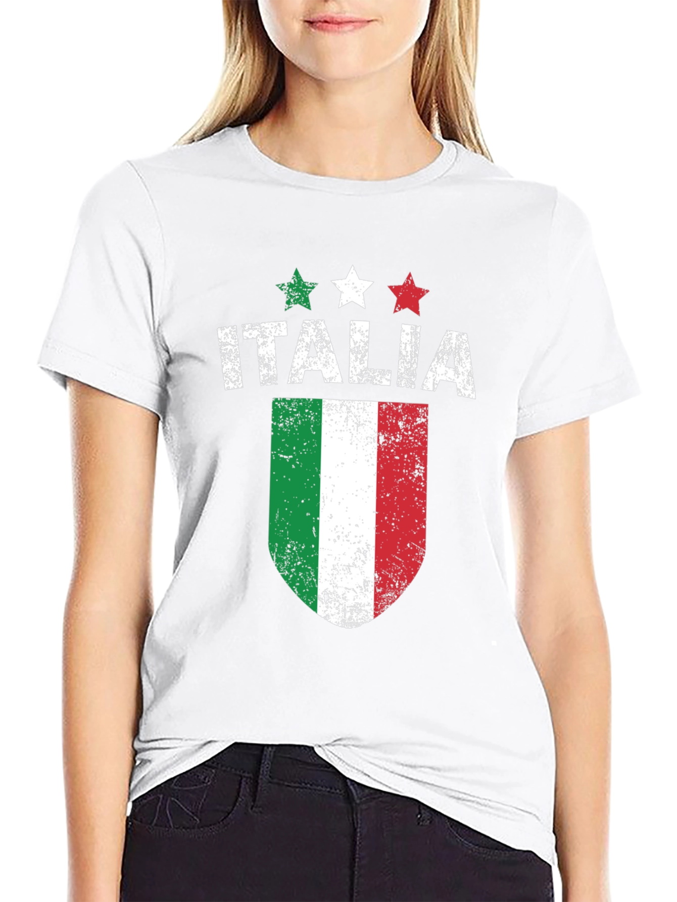Italia Flag Graphic T-Shirt - Mens Crew Neck Tee
