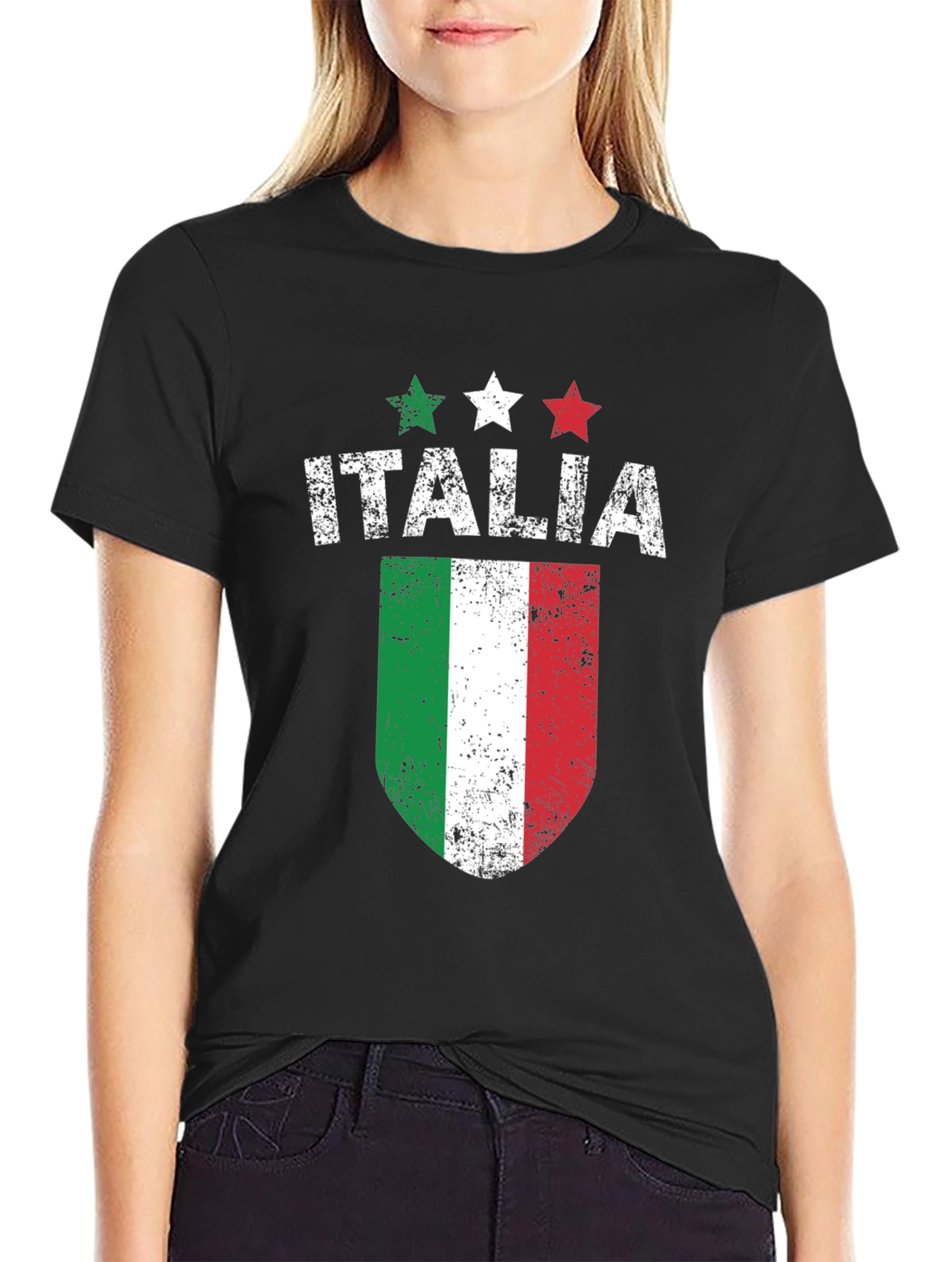 Italia Flag Graphic T-Shirt - Mens Crew Neck Tee