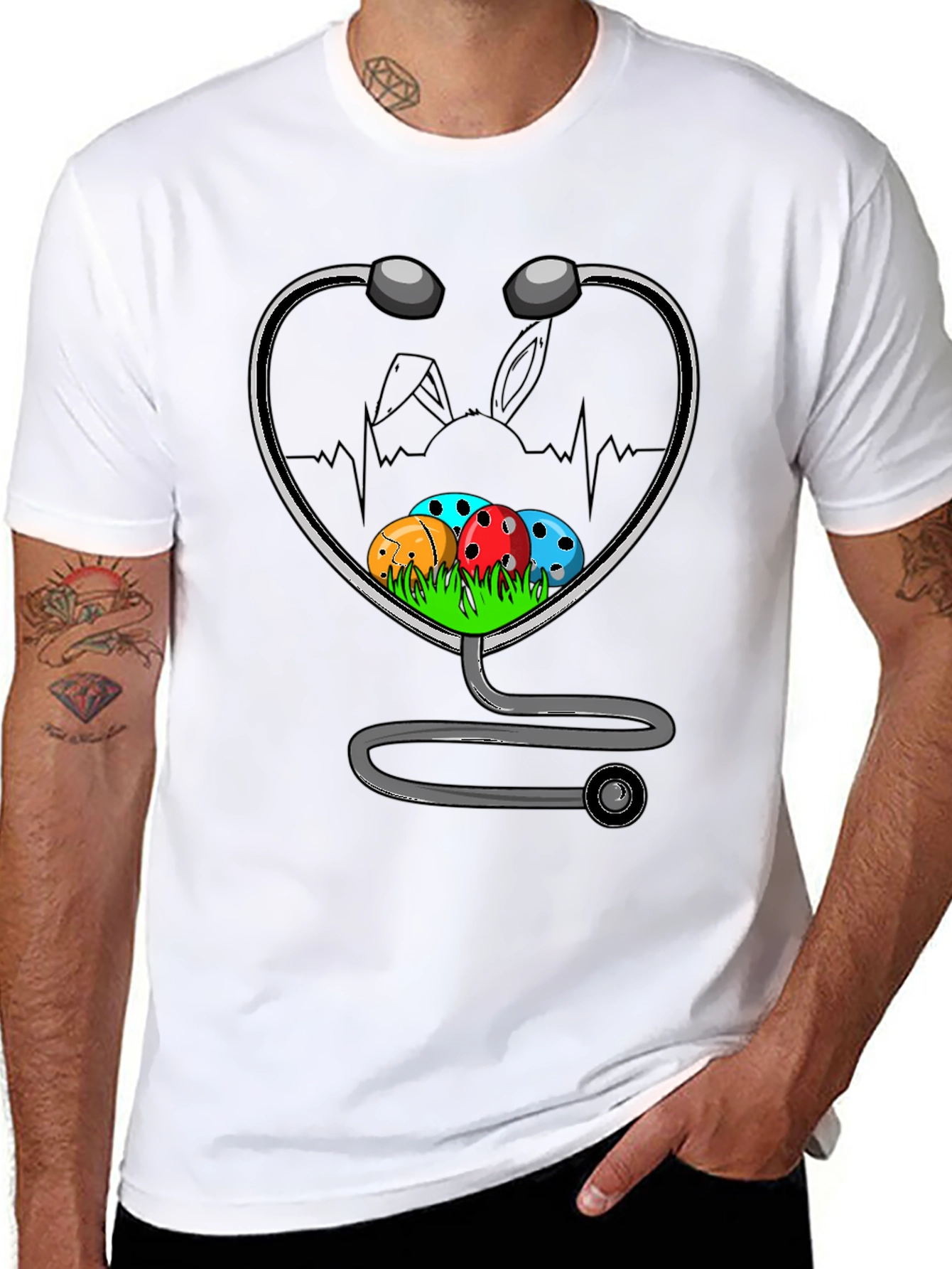 Easter Nurse Stethoscope T-Shirt - Medical Easter Gift
