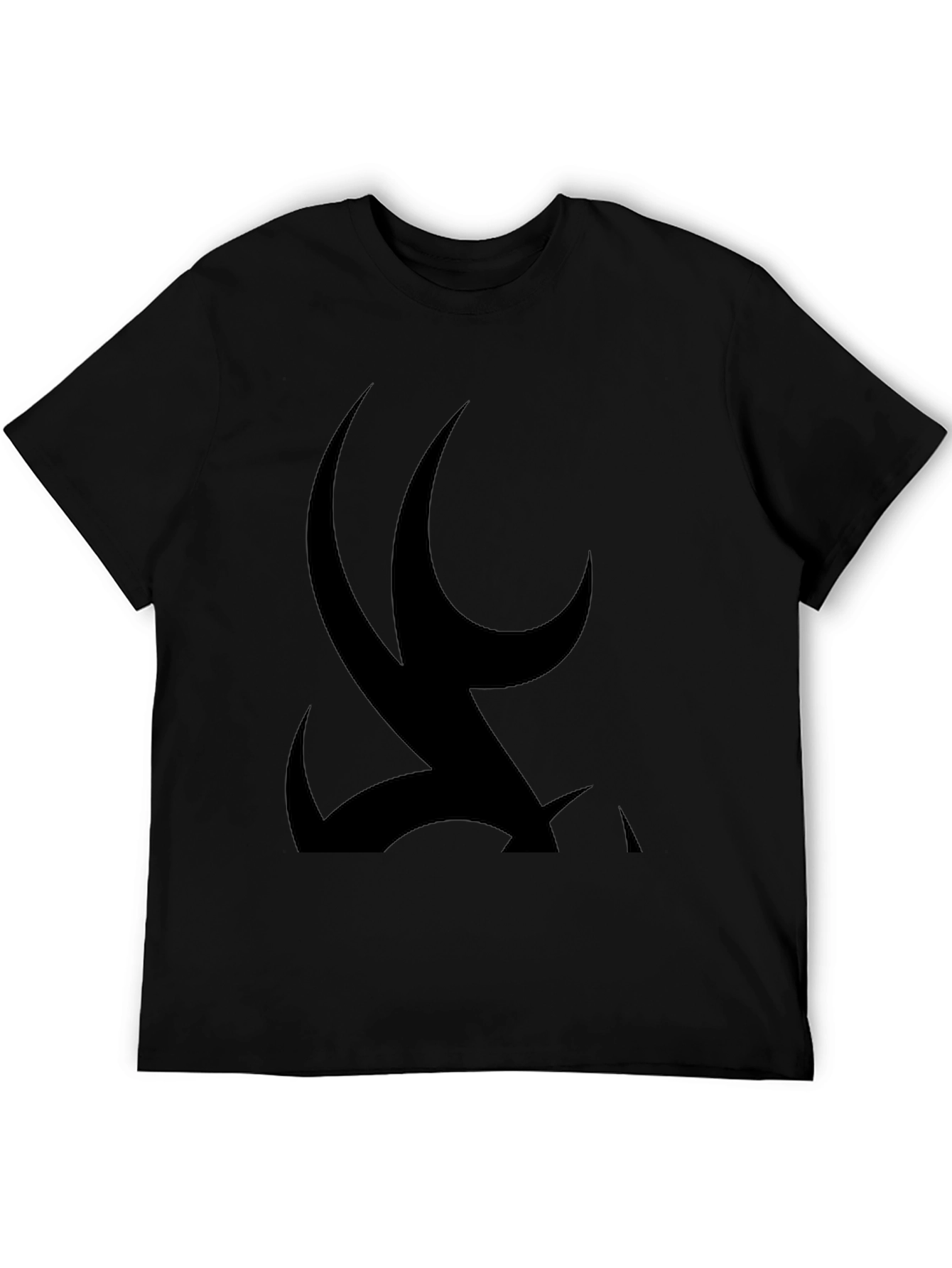 Mens Black Graphic Tee - Tribal Design