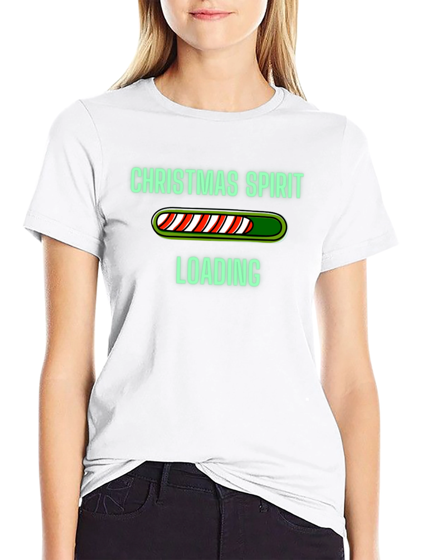 Christmas Spirit Loading Graphic Tee - Black