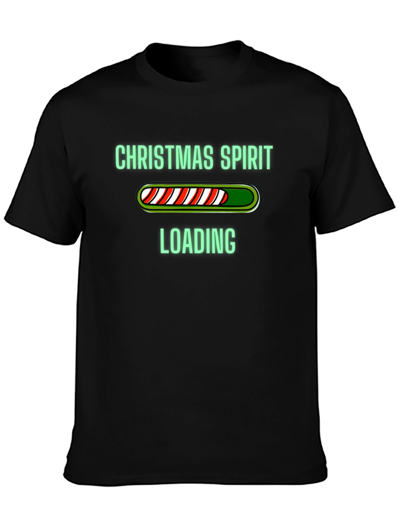 Christmas Spirit Loading Graphic Tee - Black