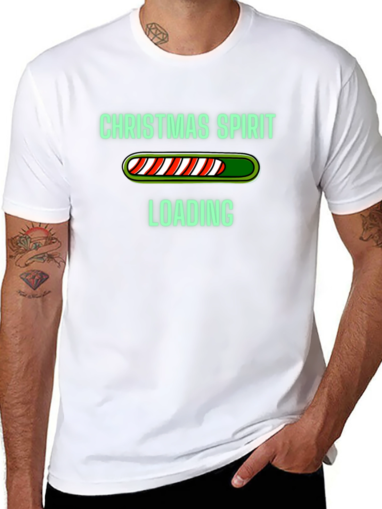 Christmas Spirit Loading Graphic Tee - Black