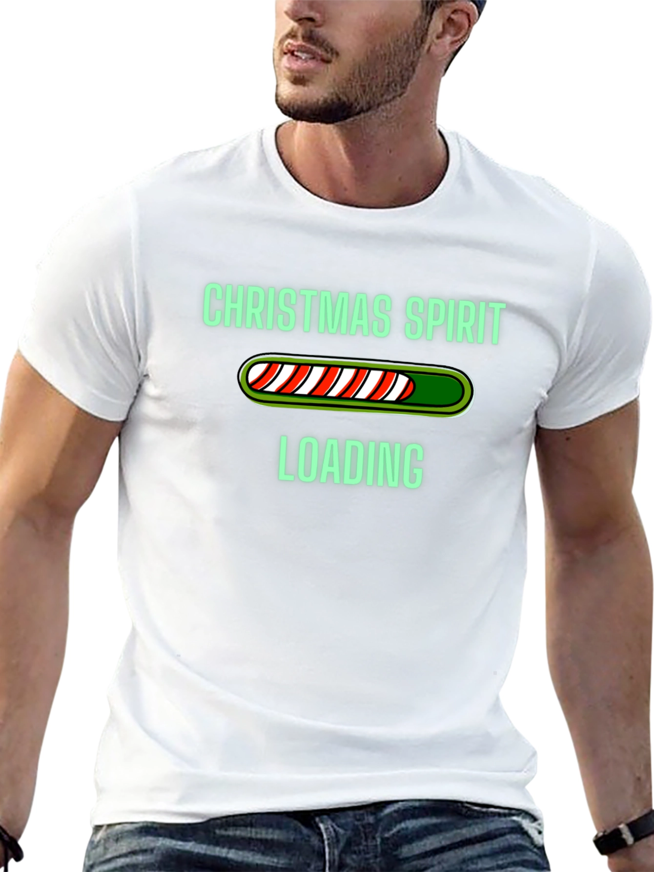 Christmas Spirit Loading Graphic Tee - Black